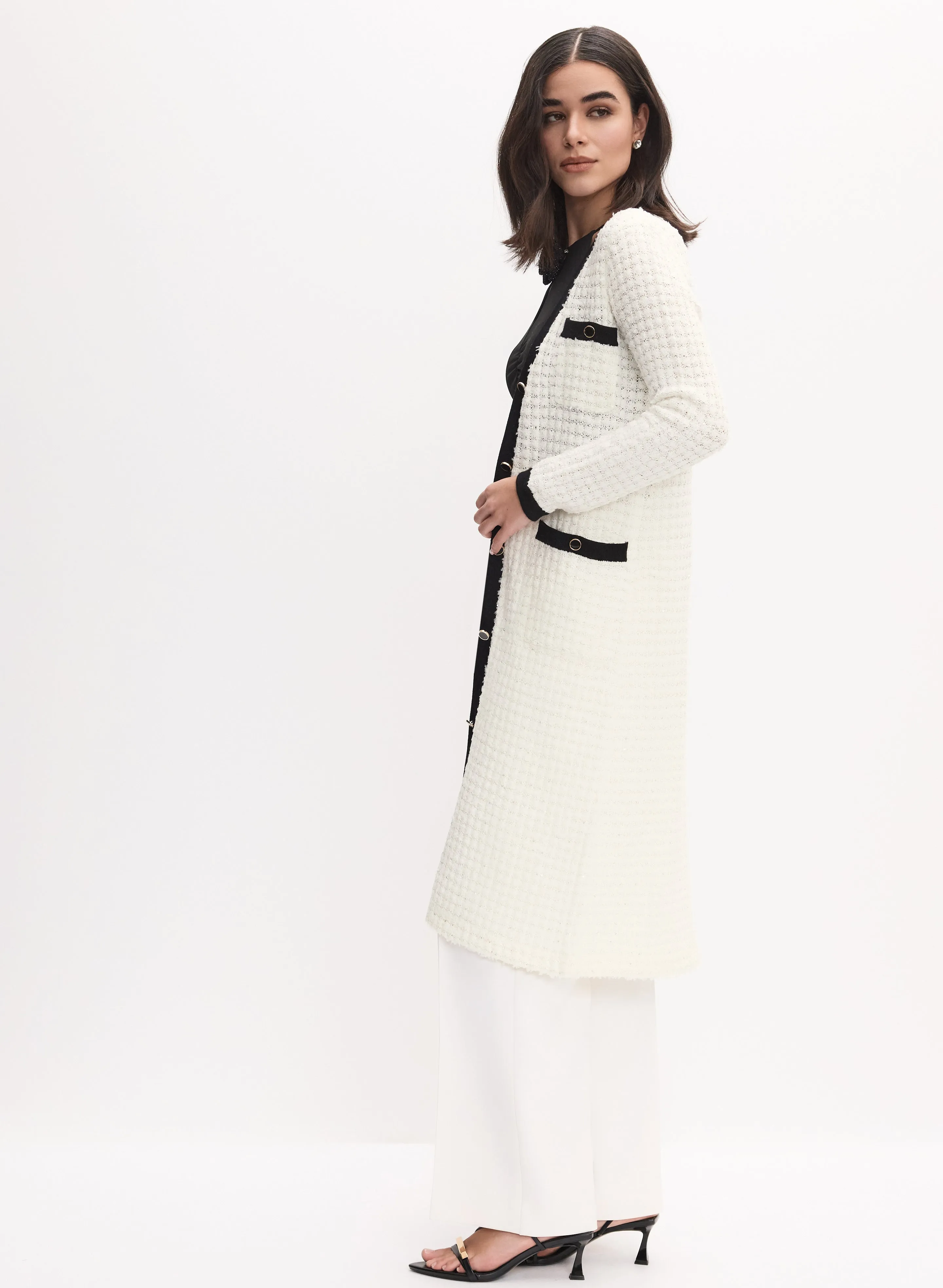 Tweed Contrast Trim Cardigan sold by Melanie Lyne product image thumbnail 3