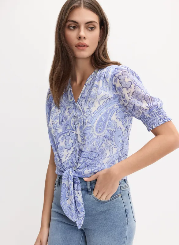 Paisley Tie-Front Blouse sold by Melanie Lyne