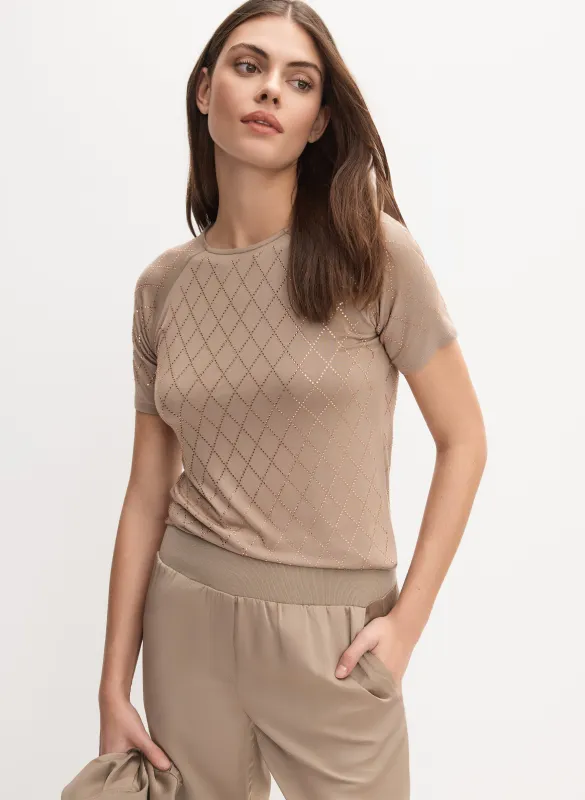 Embellished Grid T-Shirt sold by Melanie Lyne