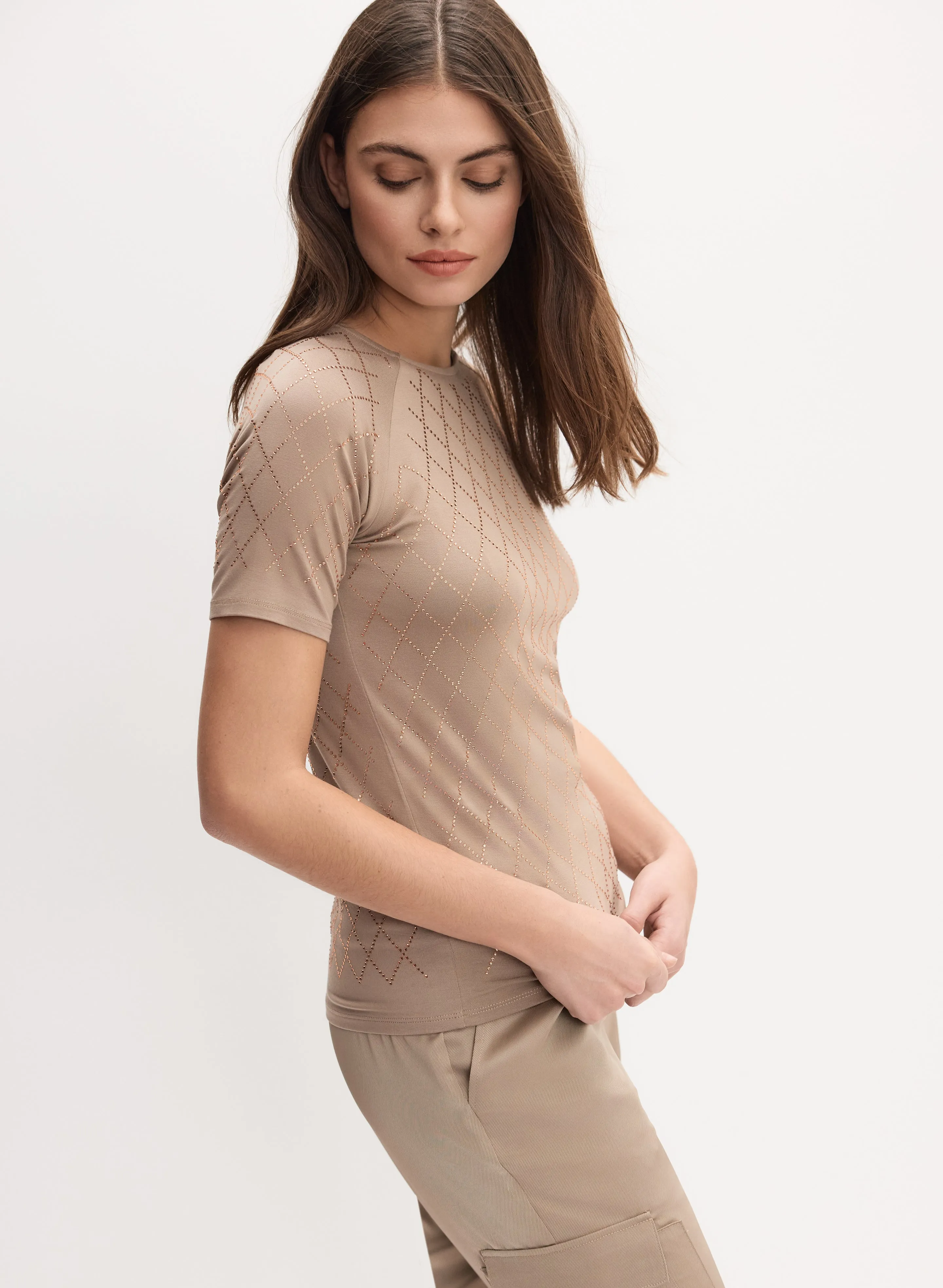 Embellished Grid T-Shirt sold by Melanie Lyne product image thumbnail 4