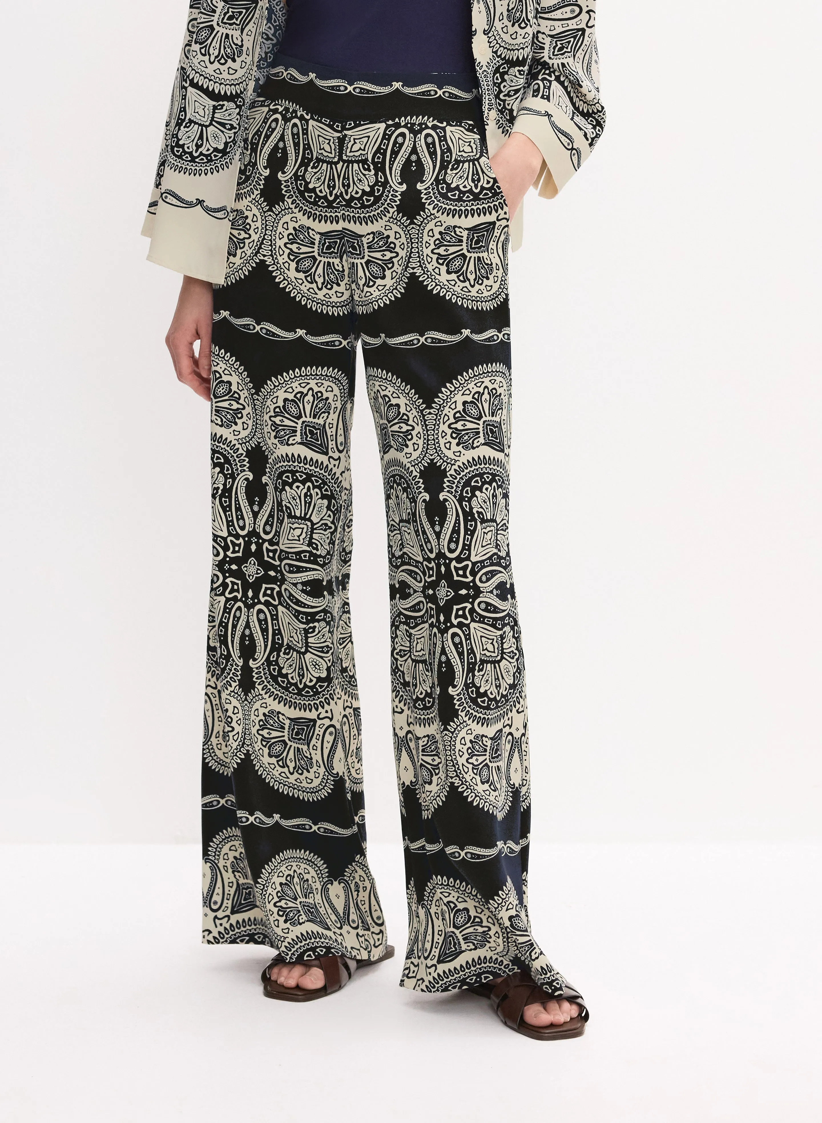 Paisley Wide-Leg Pants sold by Melanie Lyne