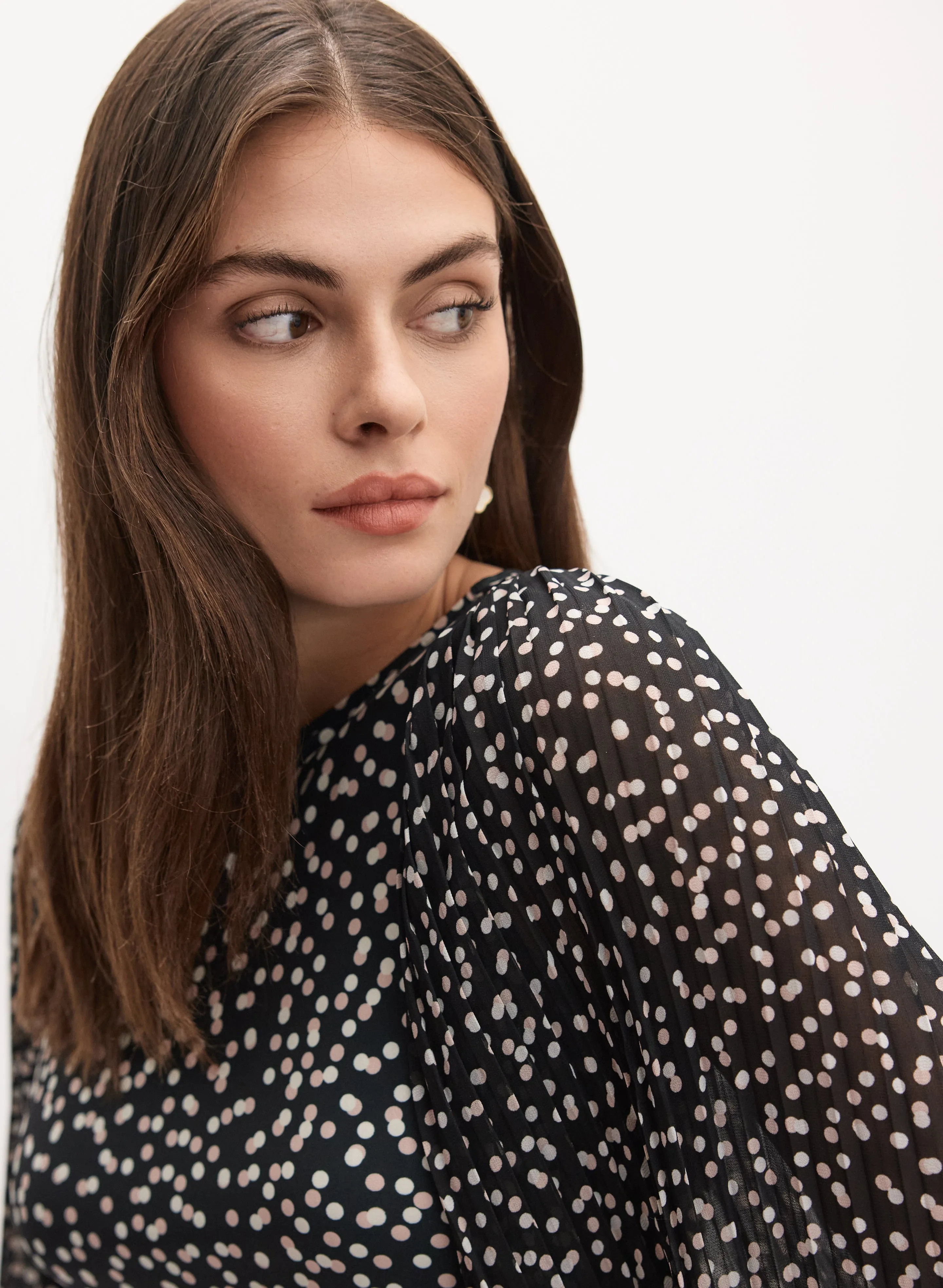 Polka Dot Plisse Sleeve Top sold by Melanie Lyne product image thumbnail 4