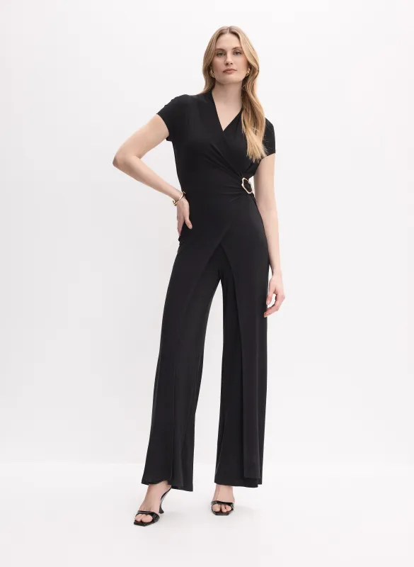 Brooch Embellished Wrap-Over Jumpsuit made by Melanie Lyne