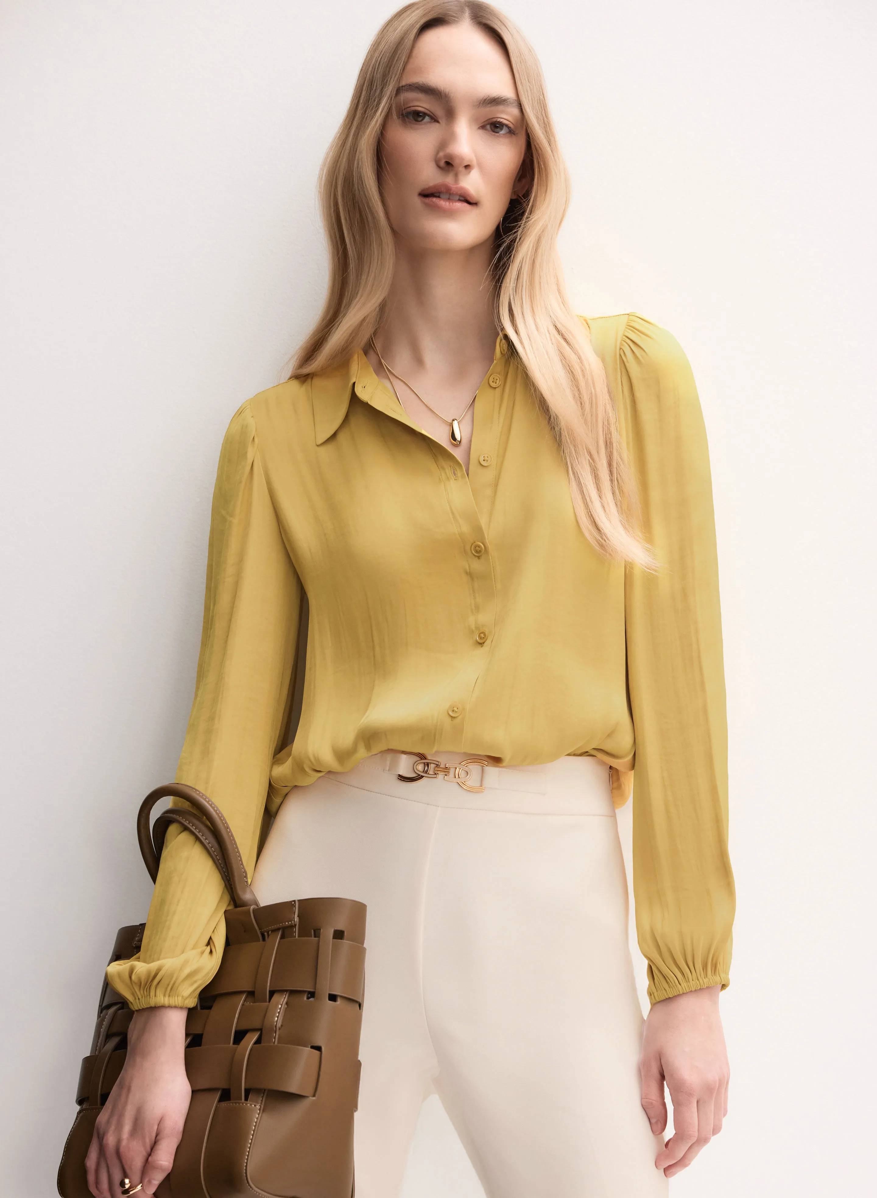 Satin Twist-Hem Blouse sold by Melanie Lyne