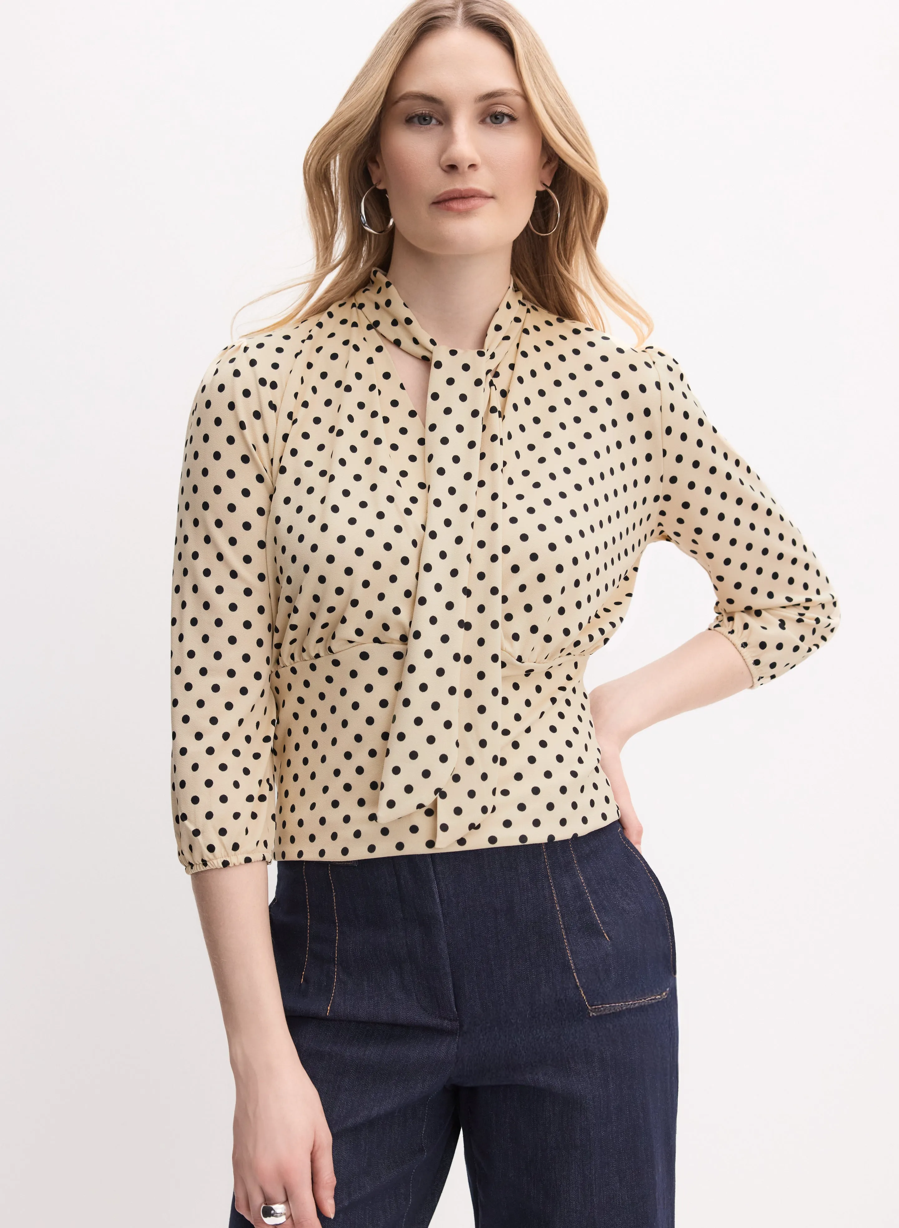 Polka Dot Tie-Neck Top sold by Melanie Lyne product image thumbnail 5