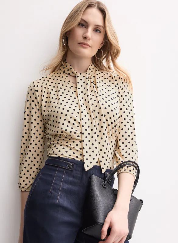 Polka Dot Tie-Neck Top sold by Melanie Lyne