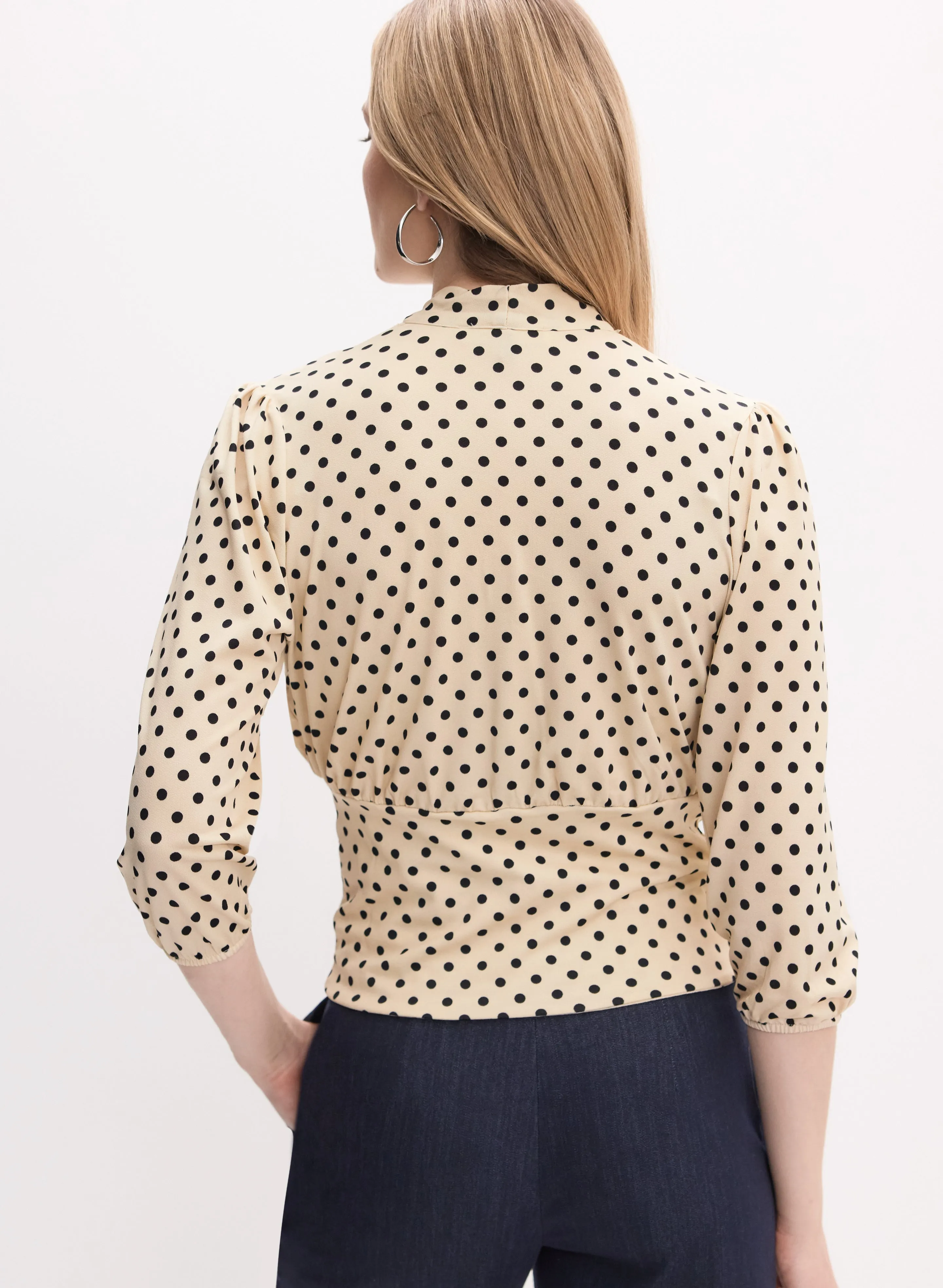 Polka Dot Tie-Neck Top sold by Melanie Lyne product image thumbnail 4