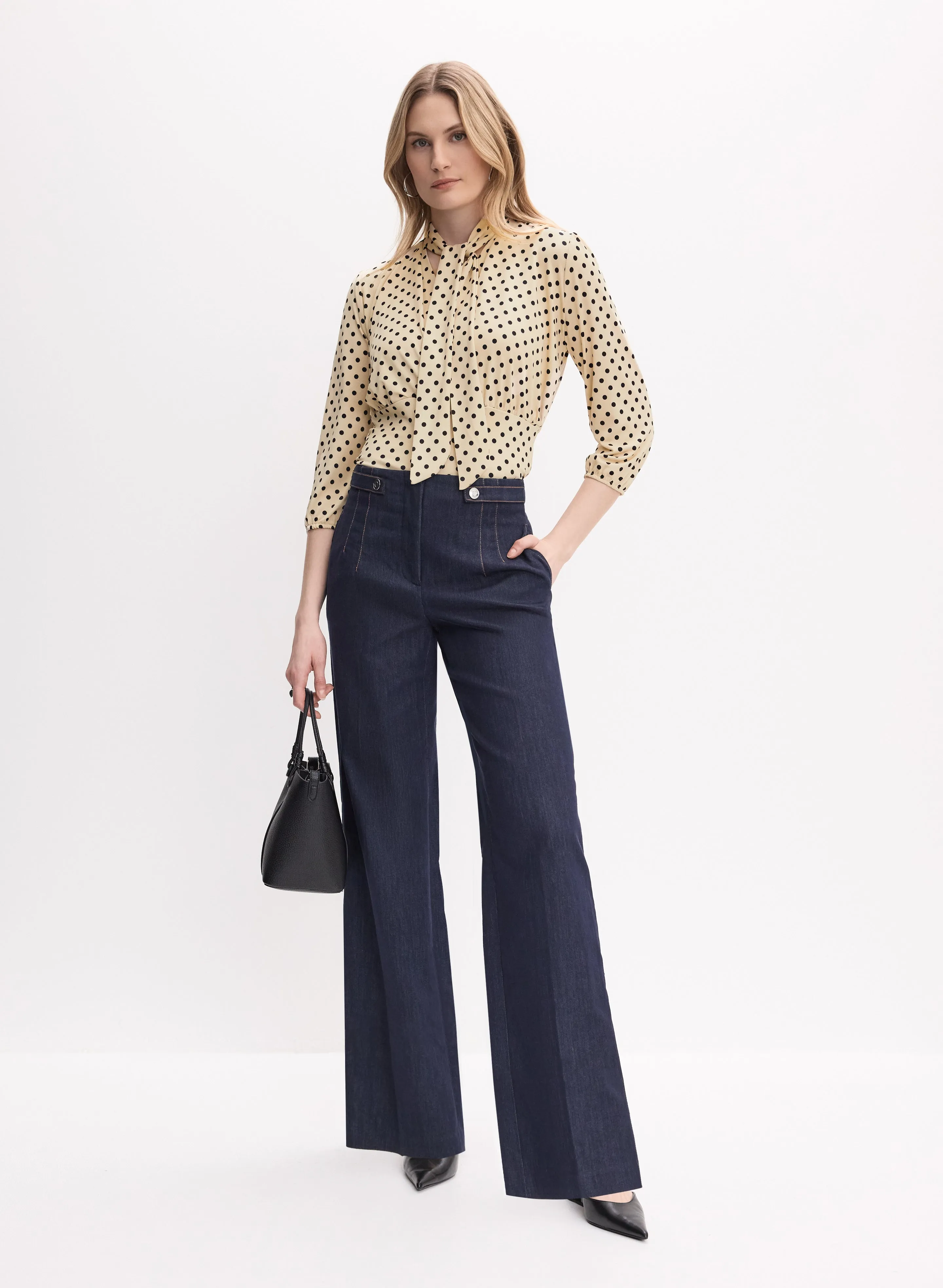 Polka Dot Tie-Neck Top sold by Melanie Lyne product image thumbnail 3