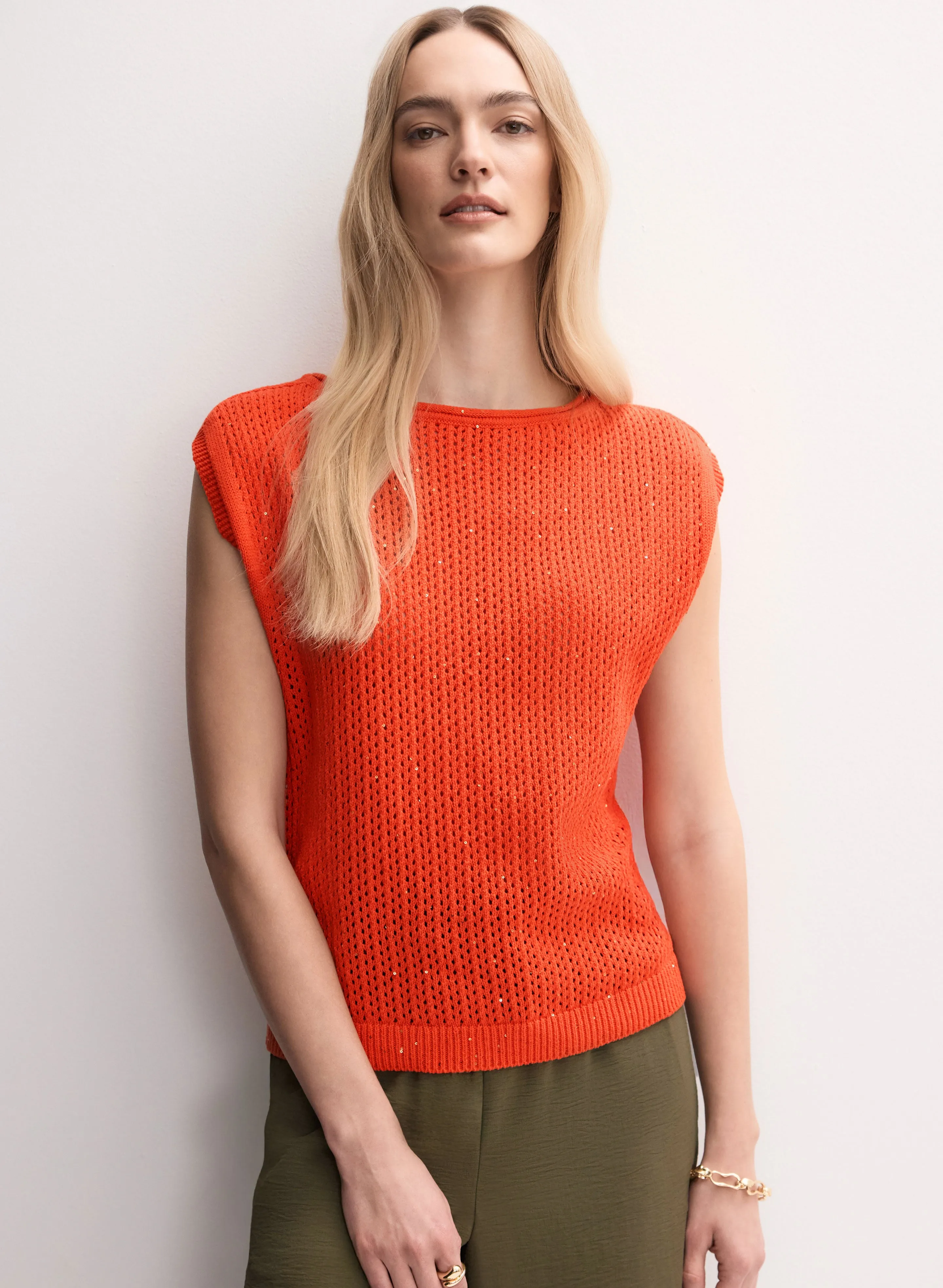 Sleeveless Open-Knit Sweater sold by Melanie Lyne product image thumbnail 5