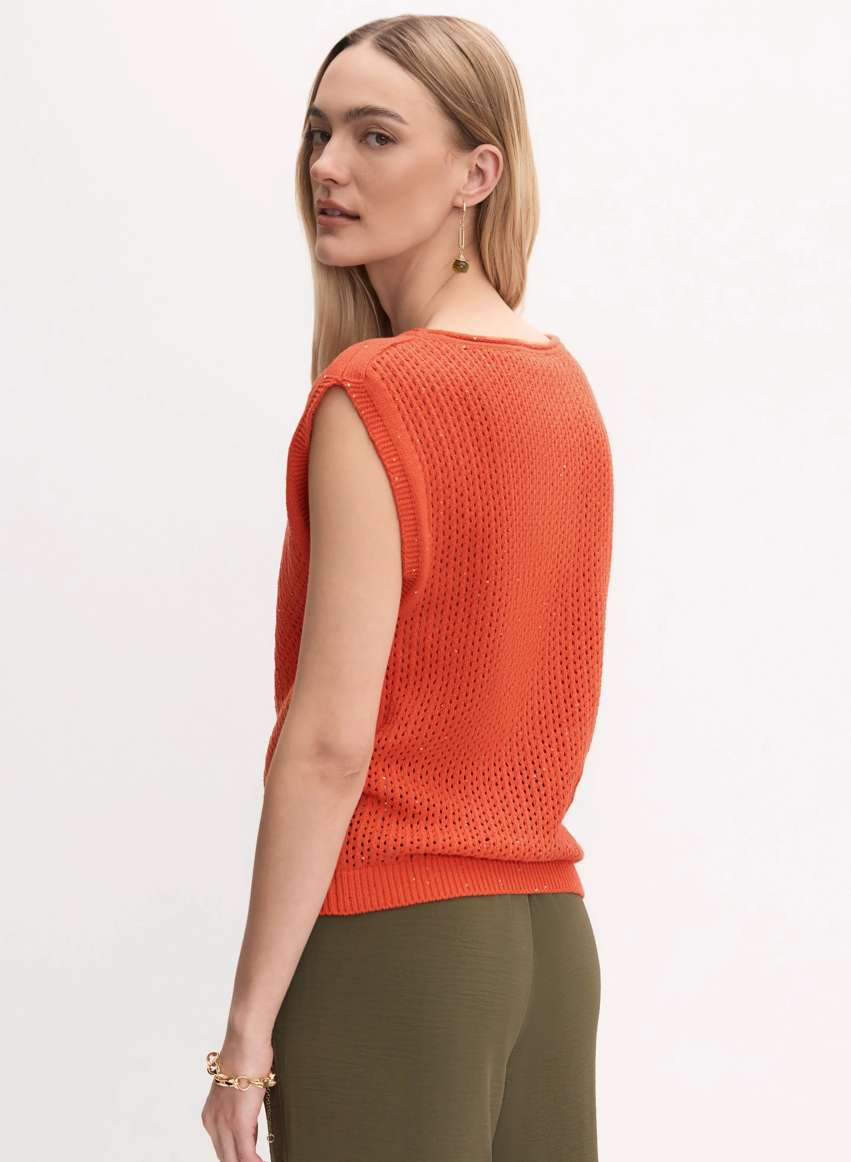 Sleeveless Open-Knit Sweater sold by Melanie Lyne product image thumbnail 4