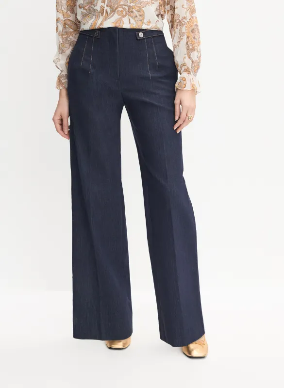 Soho Wide-Leg Denim Pants sold by Melanie Lyne