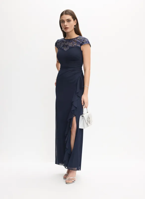 Sequined Waterfall Ruffle Dress sold by Melanie Lyne