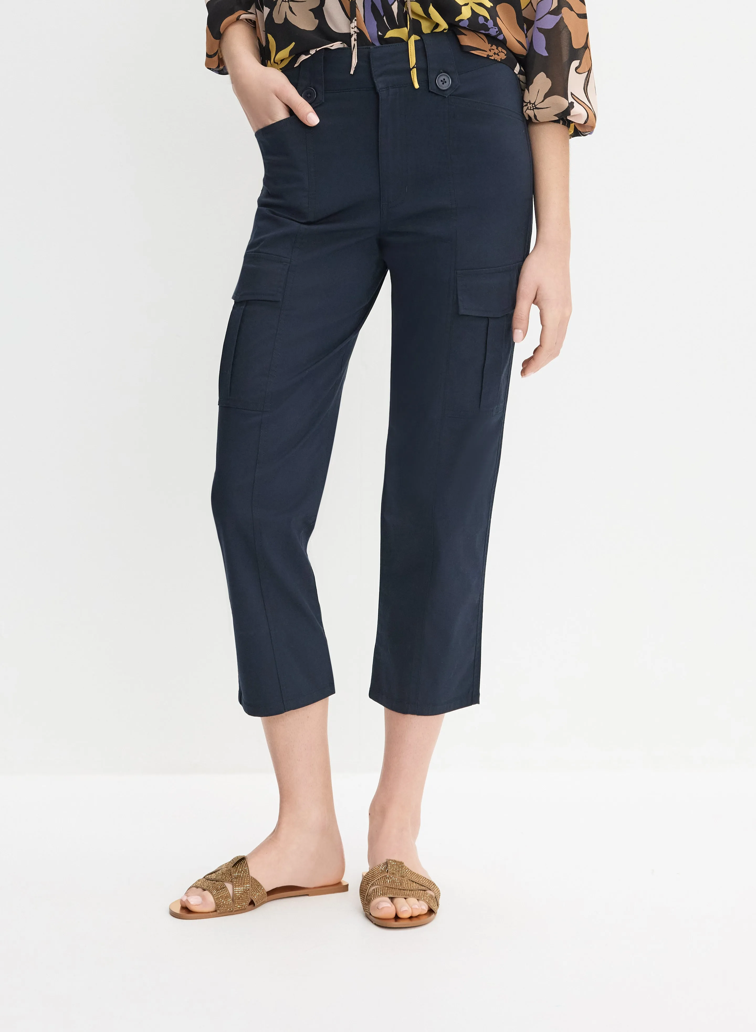 Stretch-Cotton Cargo Capris sold by Melanie Lyne