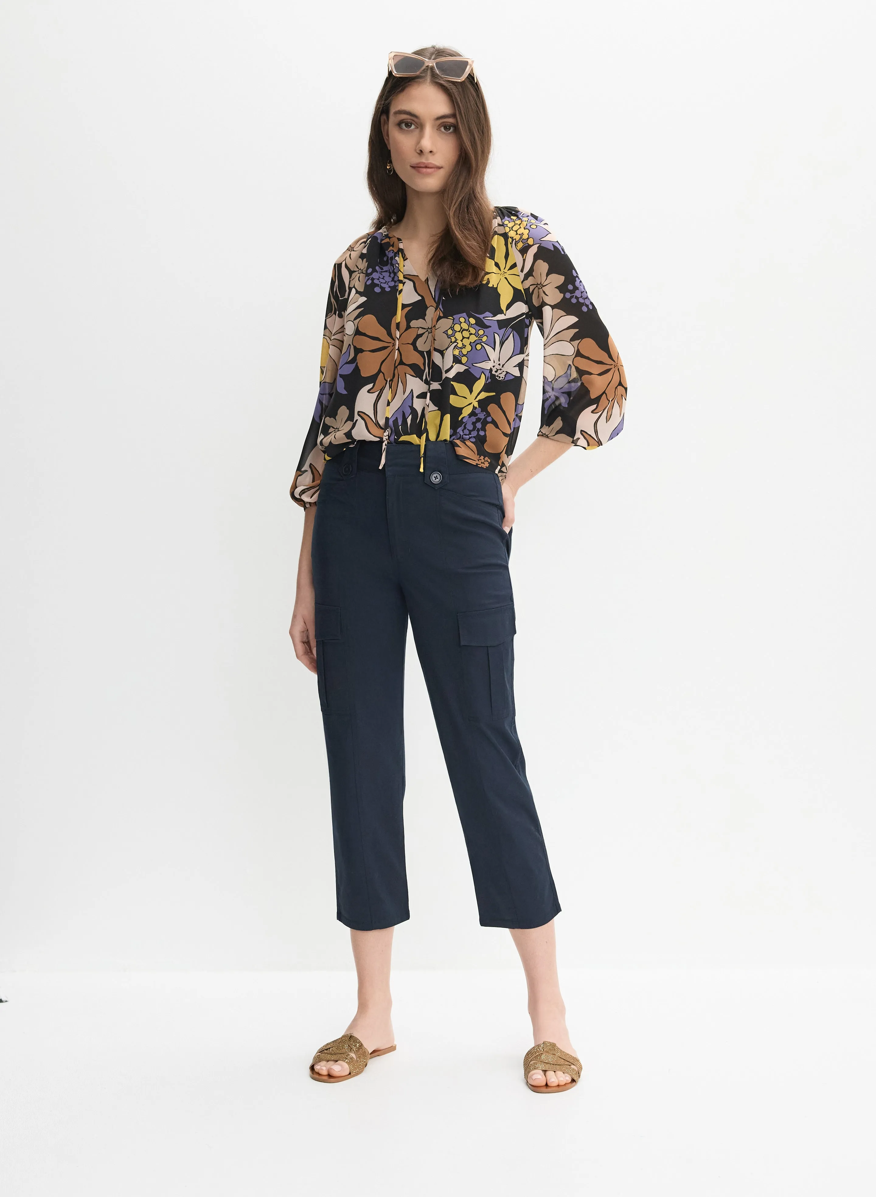 Stretch-Cotton Cargo Capris sold by Melanie Lyne product image thumbnail 4