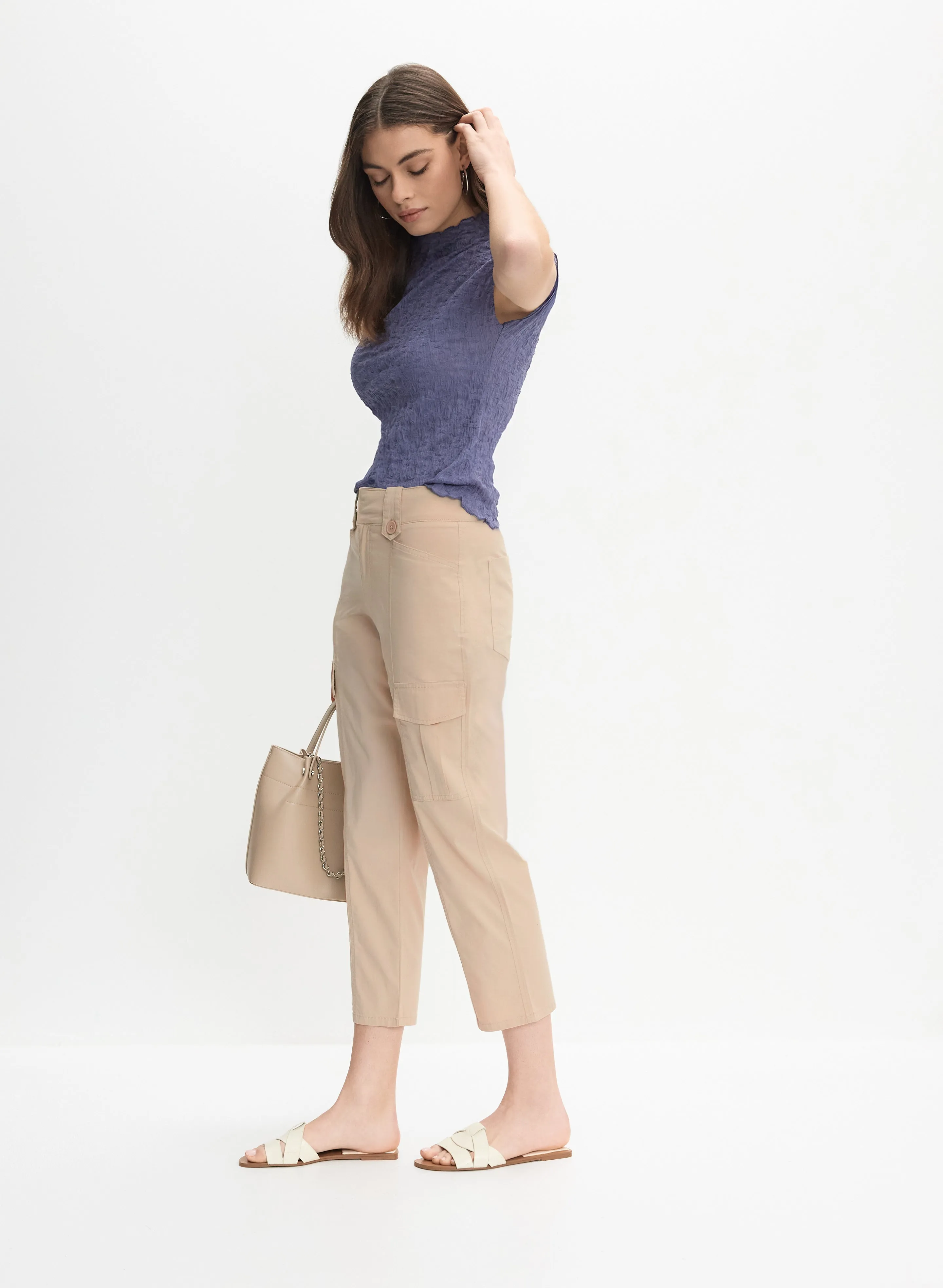 Stretch-Cotton Cargo Capris sold by Melanie Lyne product image thumbnail 2