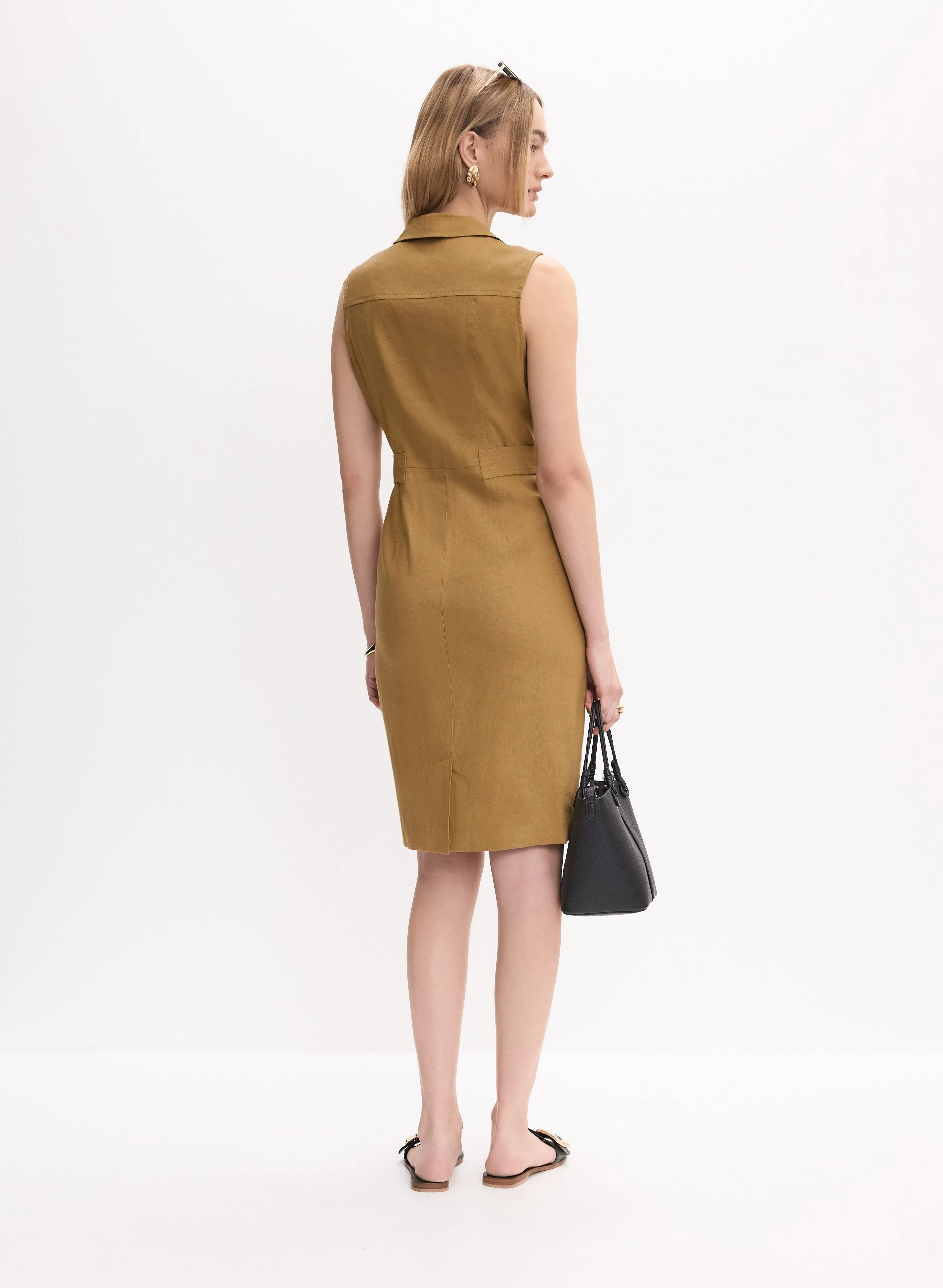 Utility Linen-Blend Shirt Dress sold by Melanie Lyne product image thumbnail 3