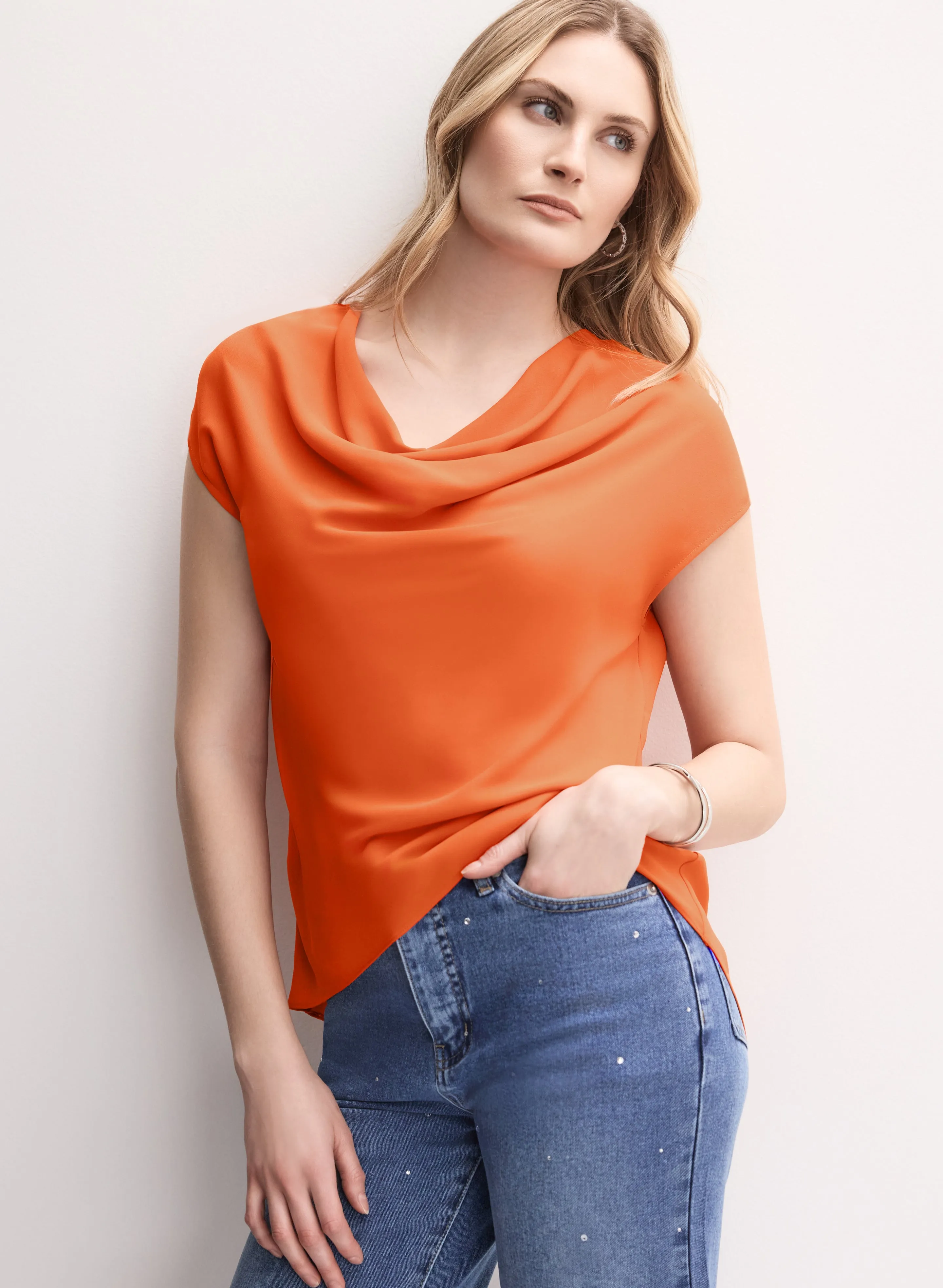 Crepe Cowl Neck Blouse sold by Melanie Lyne