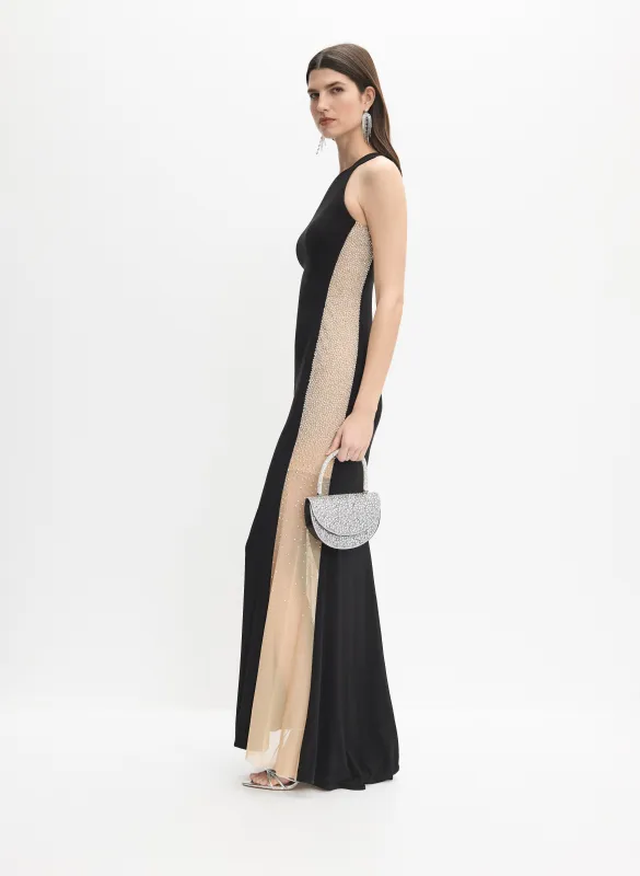 BA Nites - Beaded Mesh Panel Dress sold by Melanie Lyne