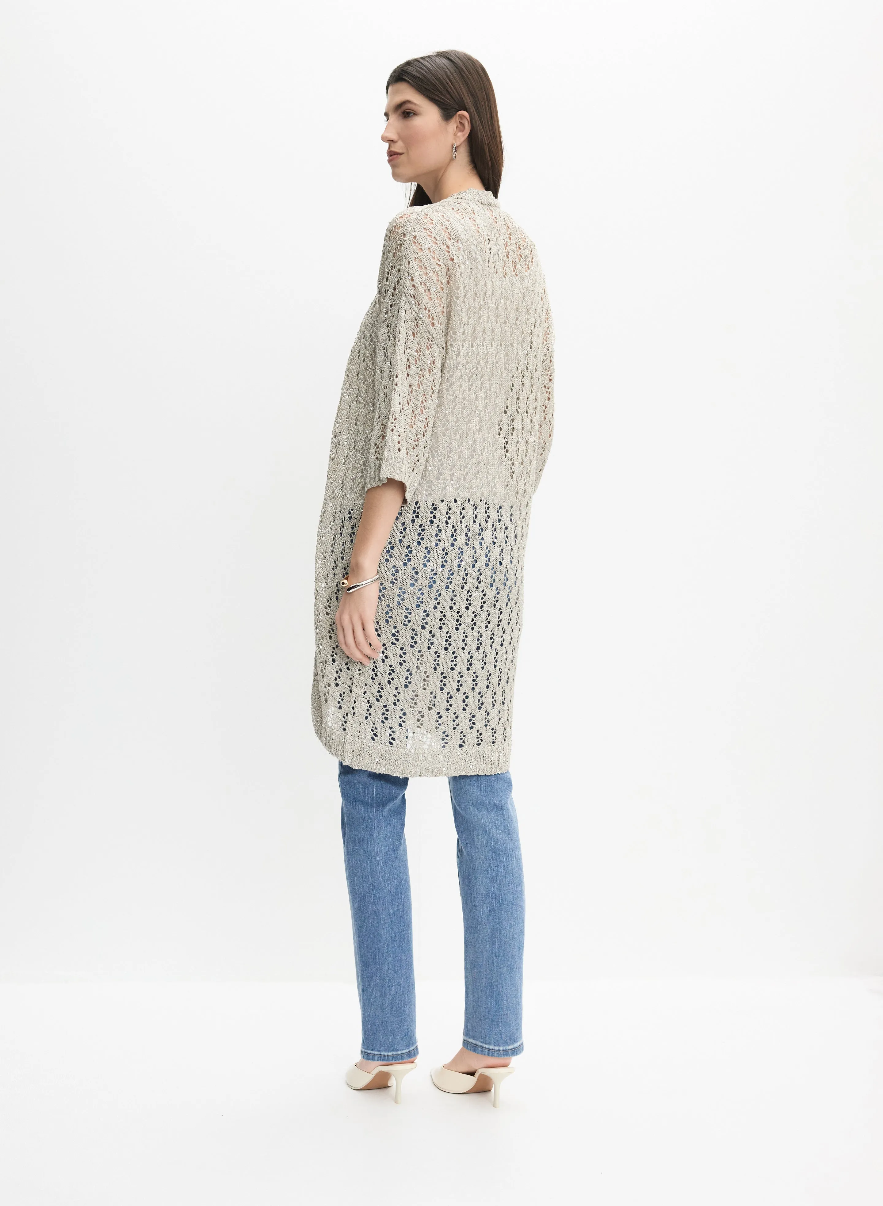 Joseph Ribkoff - Long Open Weave Cardigan sold by Melanie Lyne product image thumbnail 4