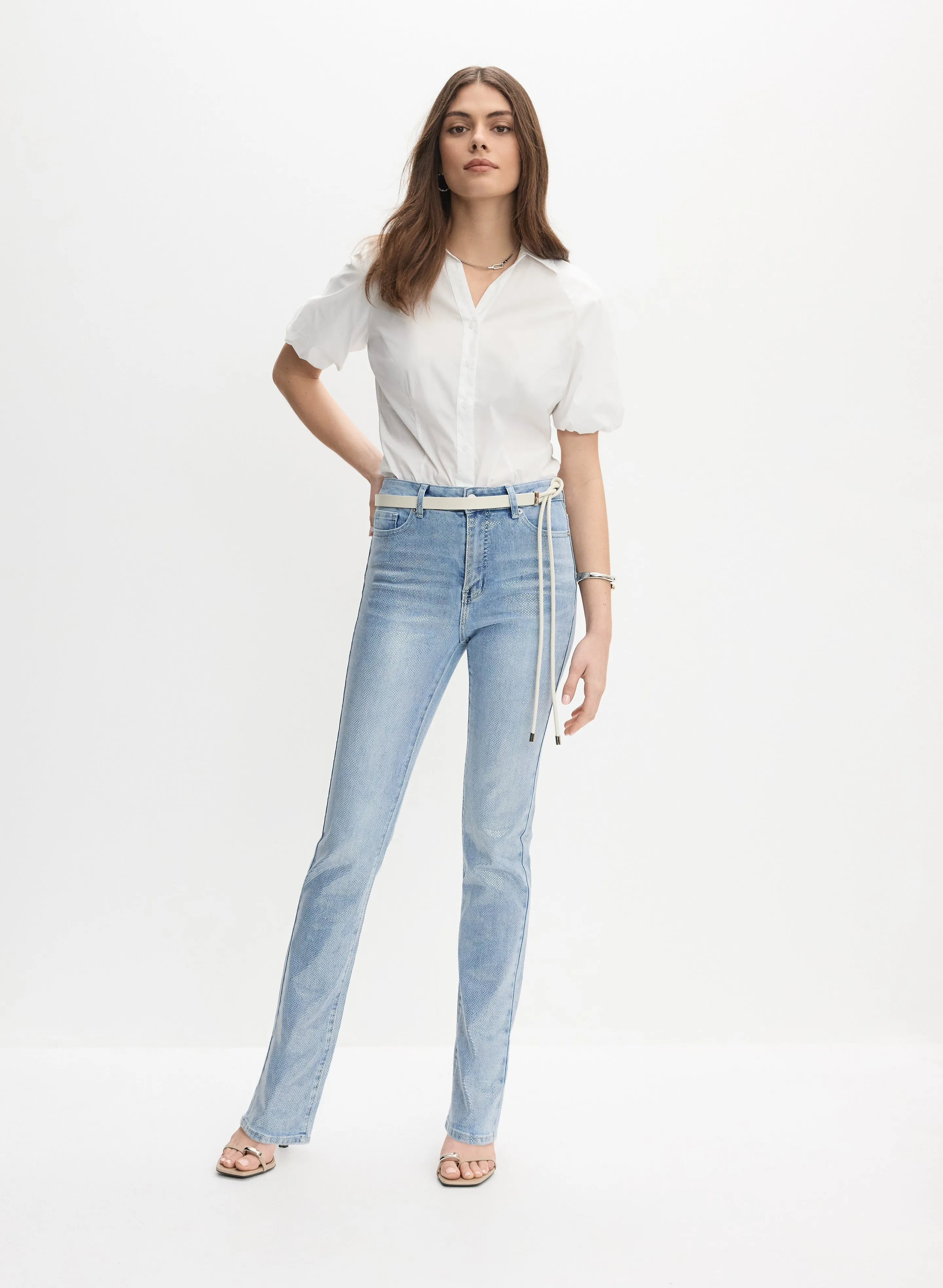 Puff Sleeve Button-Down Blouse sold by Melanie Lyne product image thumbnail 3