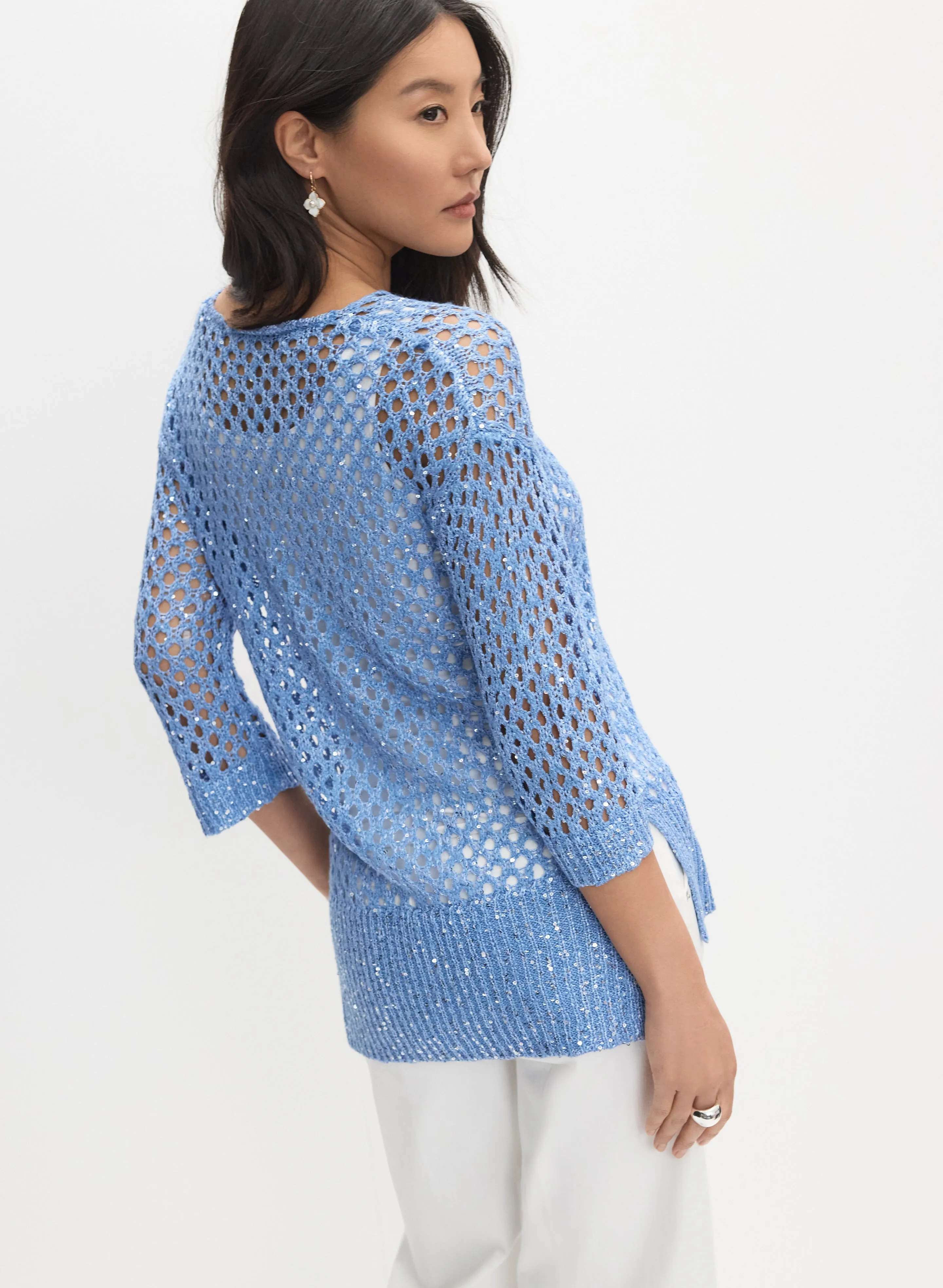 Open Knit Sequin Sweater sold by Melanie Lyne product image thumbnail 4
