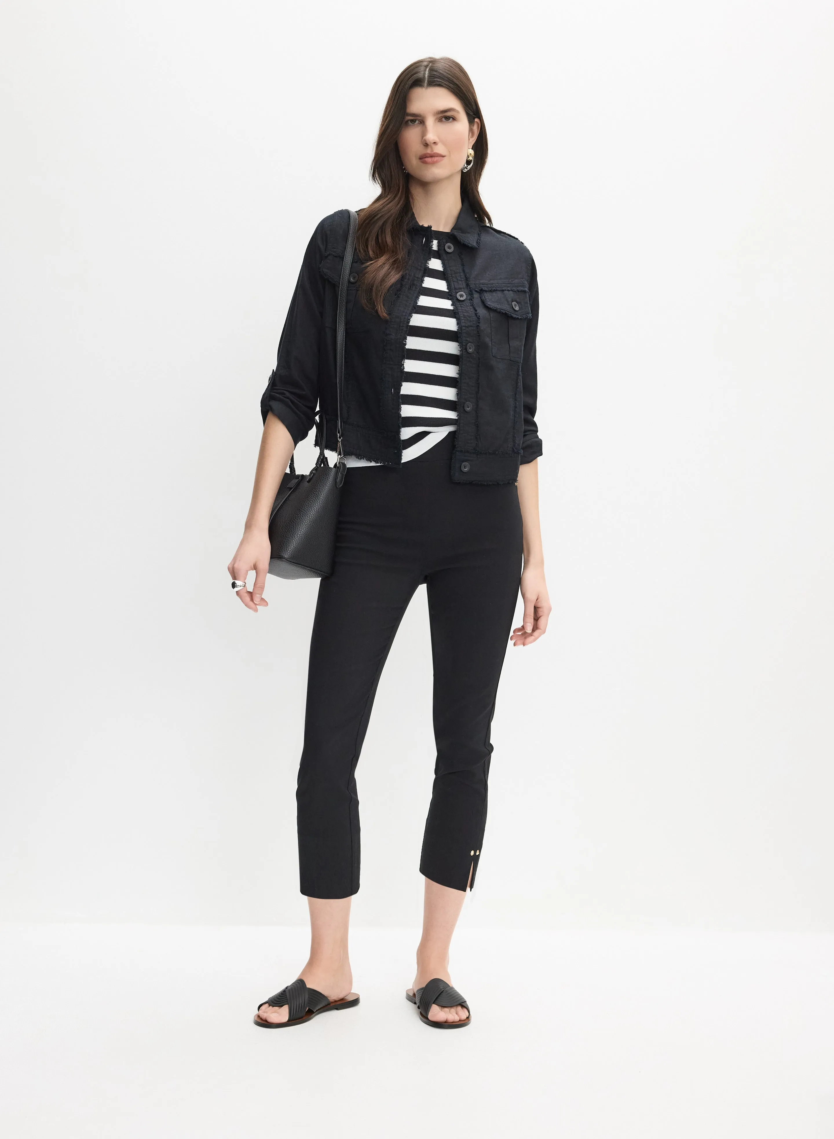 Frayed Linen-Blend Jacket sold by Melanie Lyne product image thumbnail 3