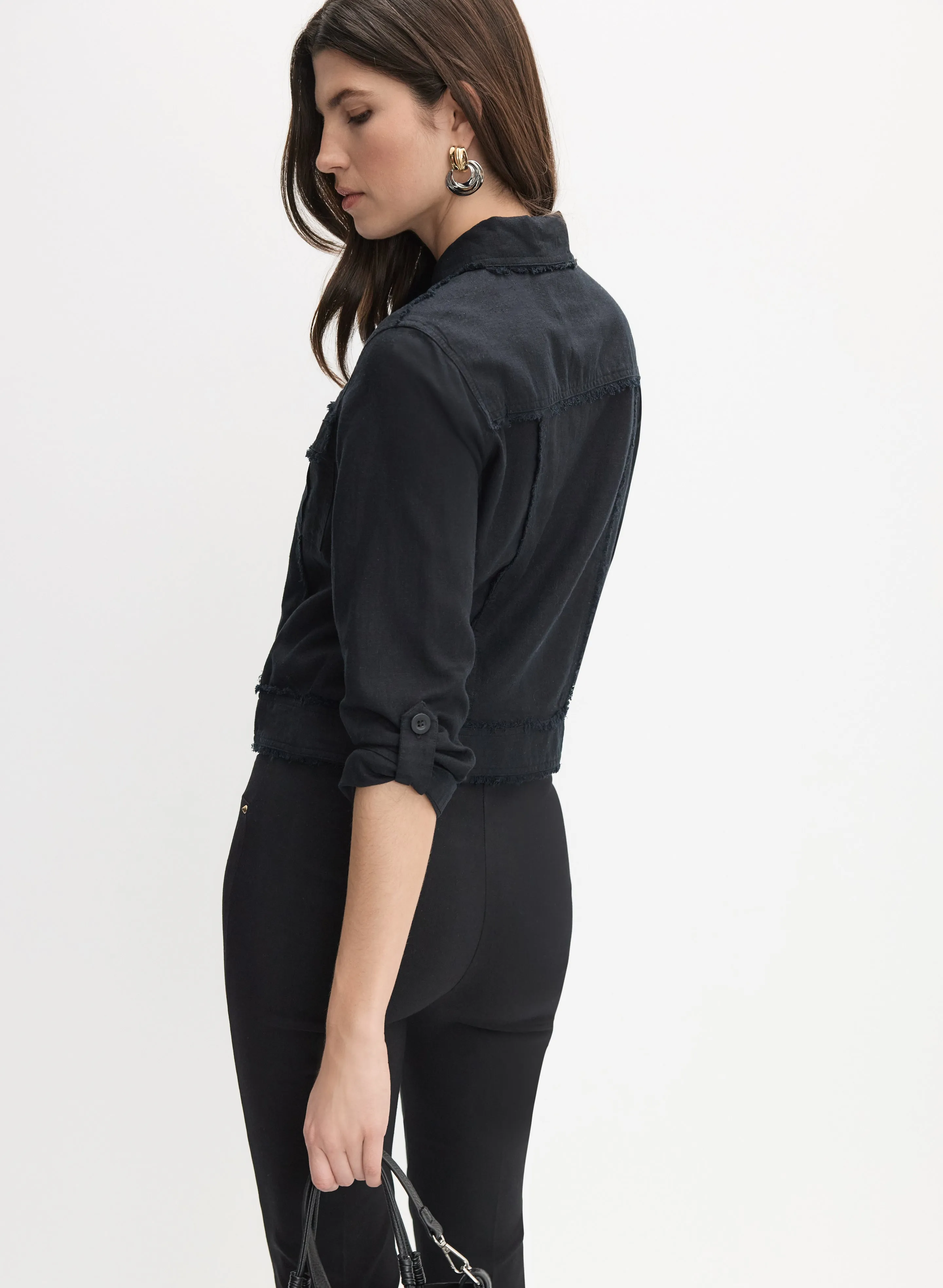 Frayed Linen-Blend Jacket sold by Melanie Lyne product image thumbnail 5