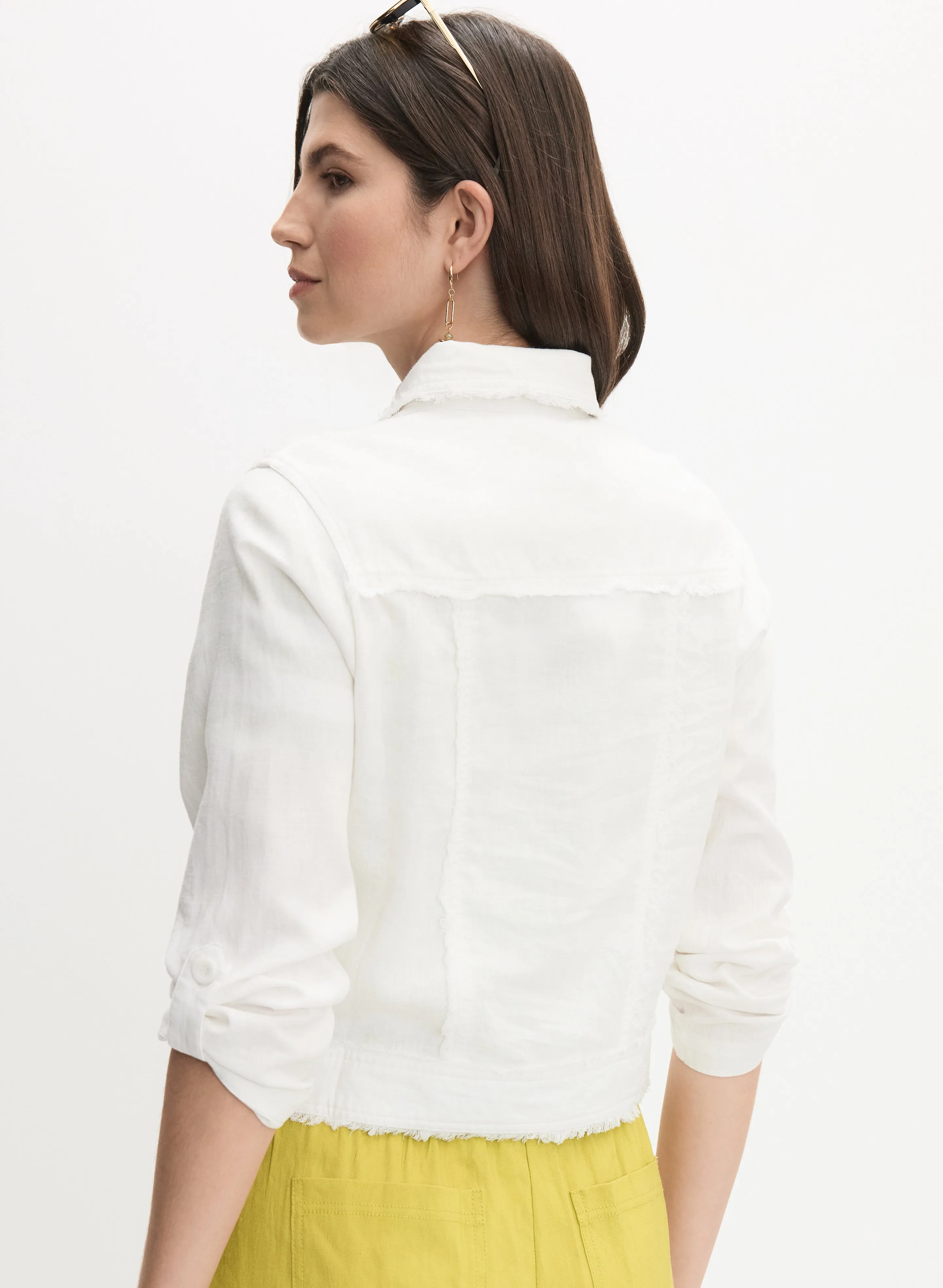 Frayed Linen-Blend Jacket sold by Melanie Lyne product image thumbnail 4