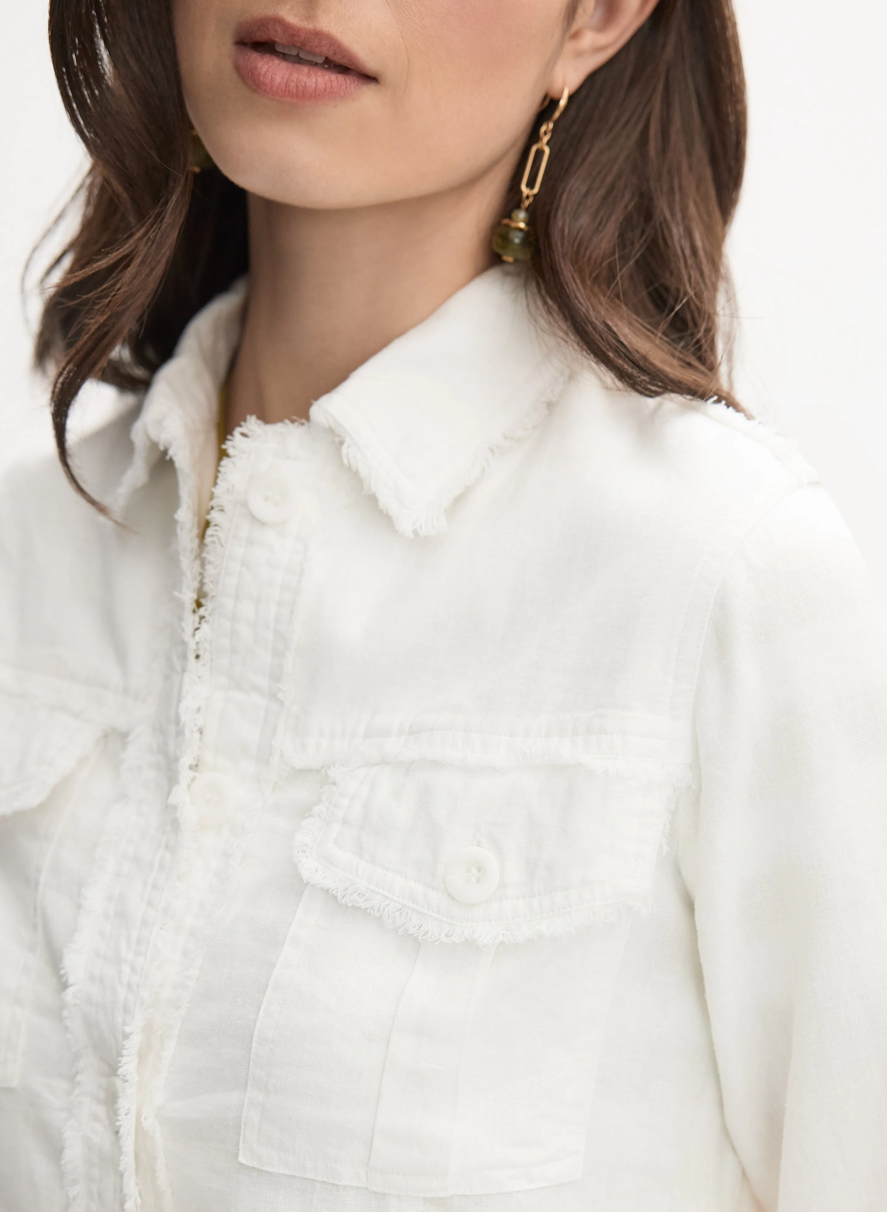 Frayed Linen-Blend Jacket sold by Melanie Lyne product image thumbnail 2