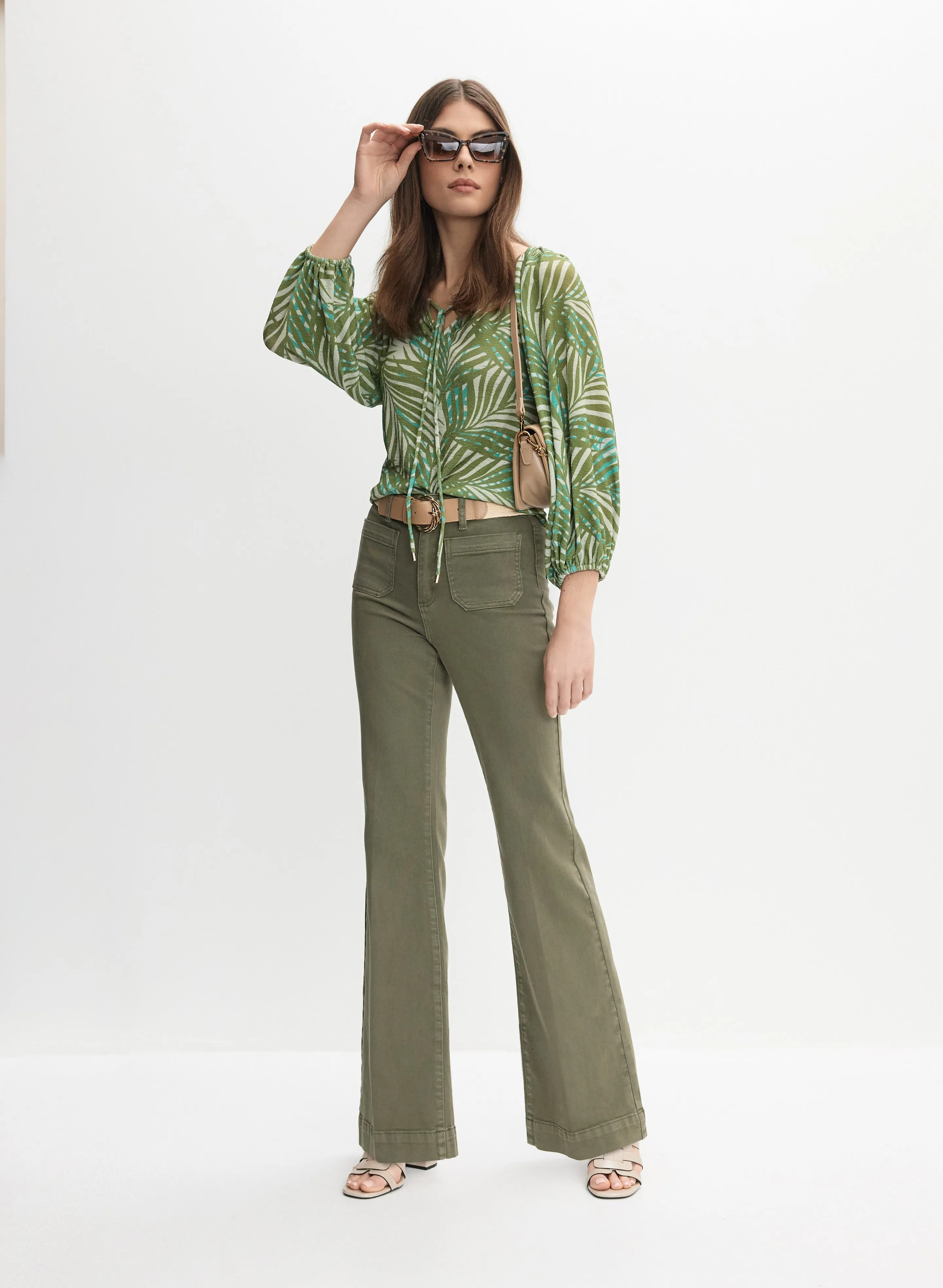 Palm Leaf Print Blouse sold by Melanie Lyne product image thumbnail 3