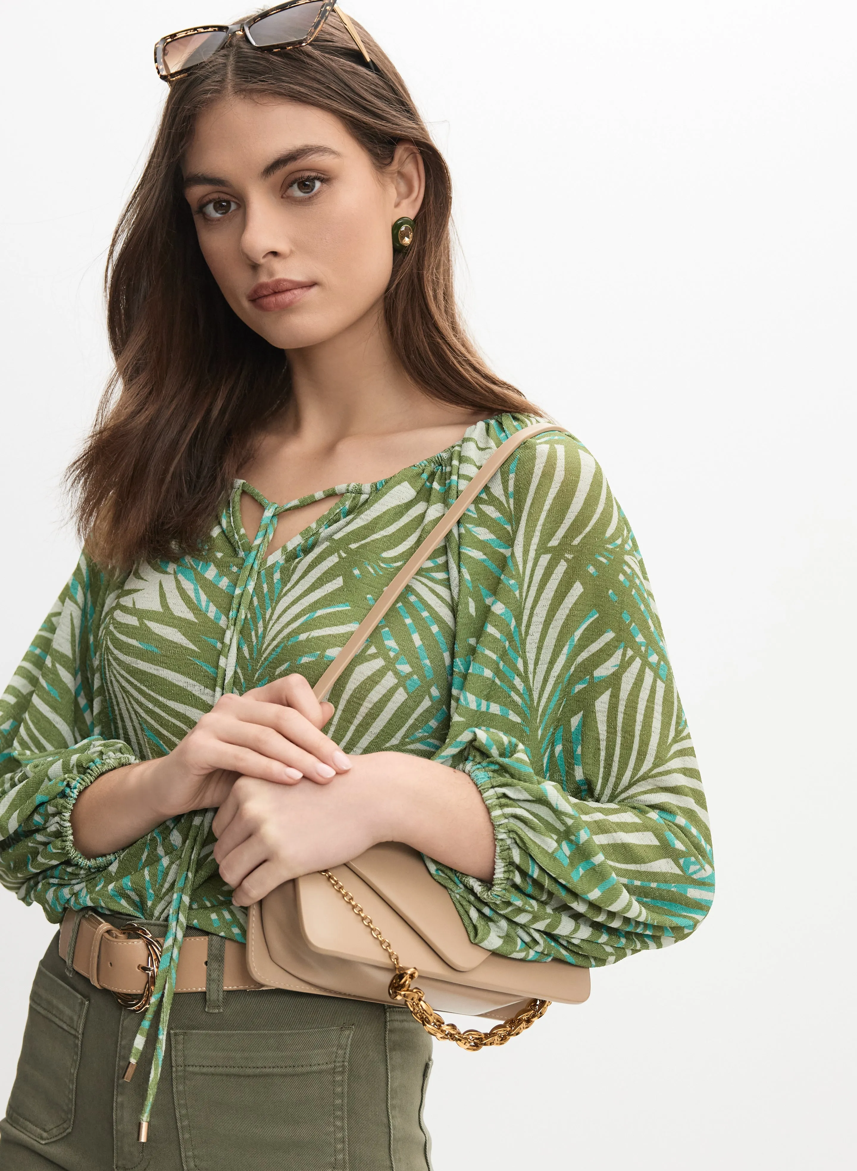 Palm Leaf Print Blouse sold by Melanie Lyne