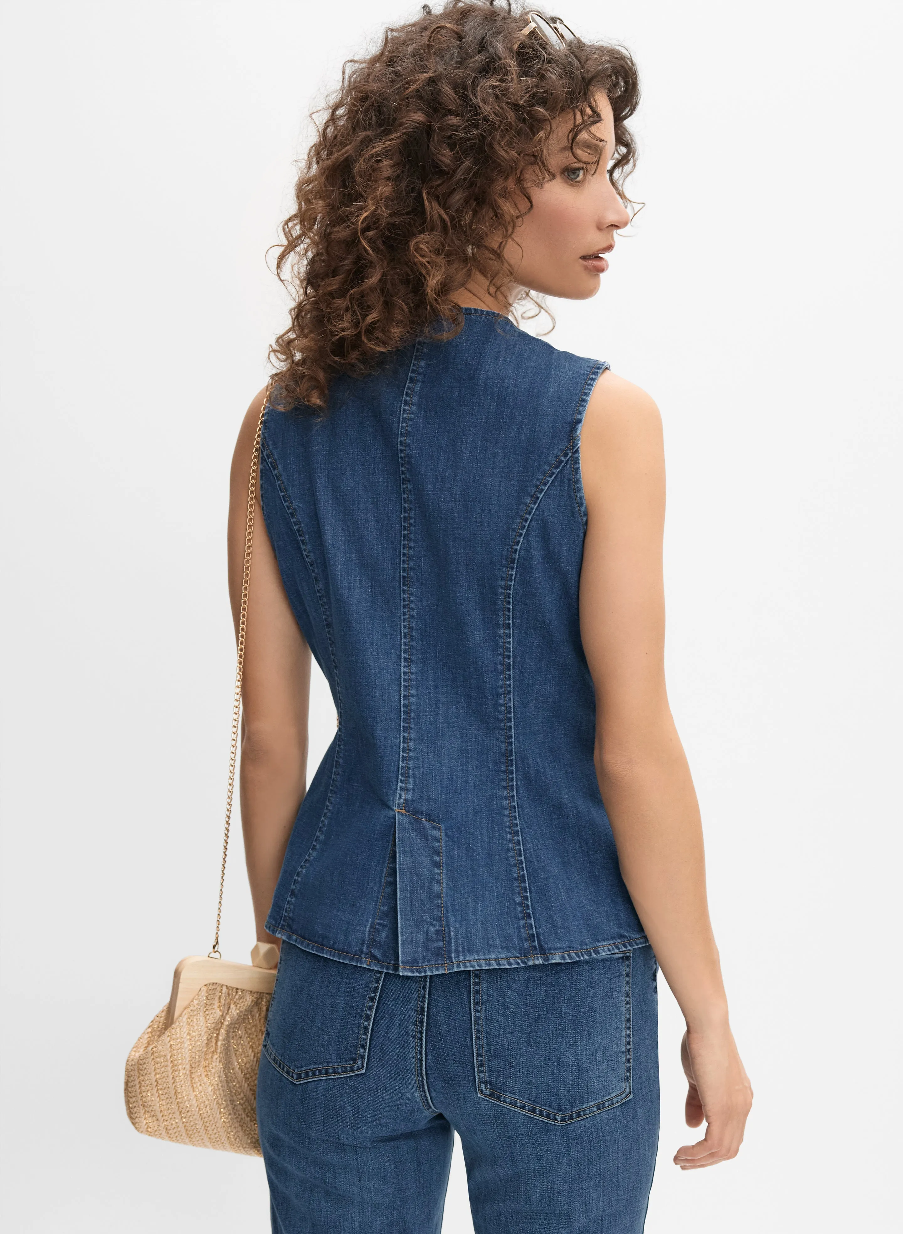 Denim Button-Down Vest sold by Melanie Lyne product image thumbnail 2