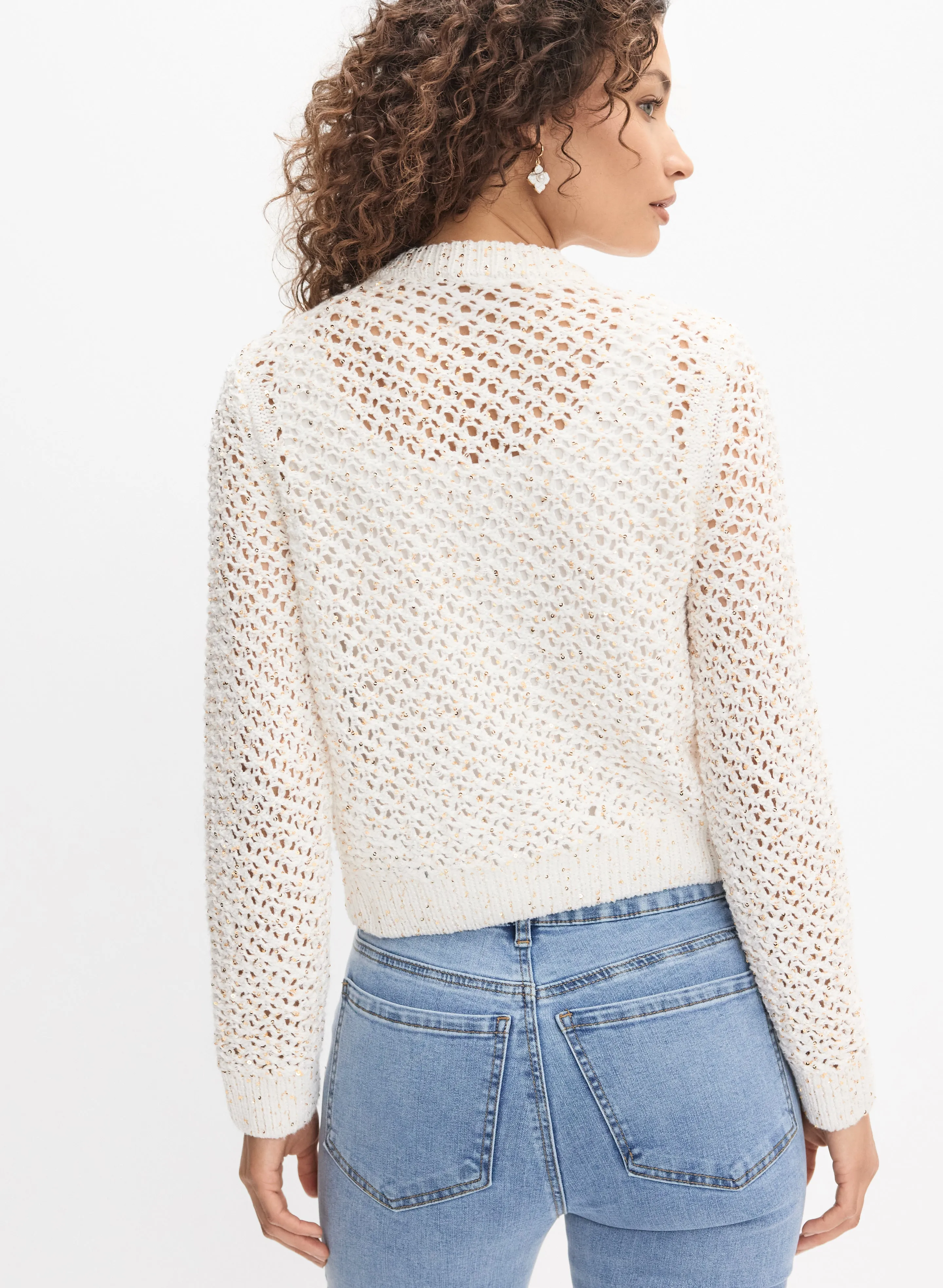 Joseph Ribkoff - Sequined Open-Weave Cardigan sold by Melanie Lyne product image thumbnail 3