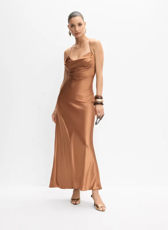 Cowl Neck Satin Slip Dress sold by Melanie Lyne