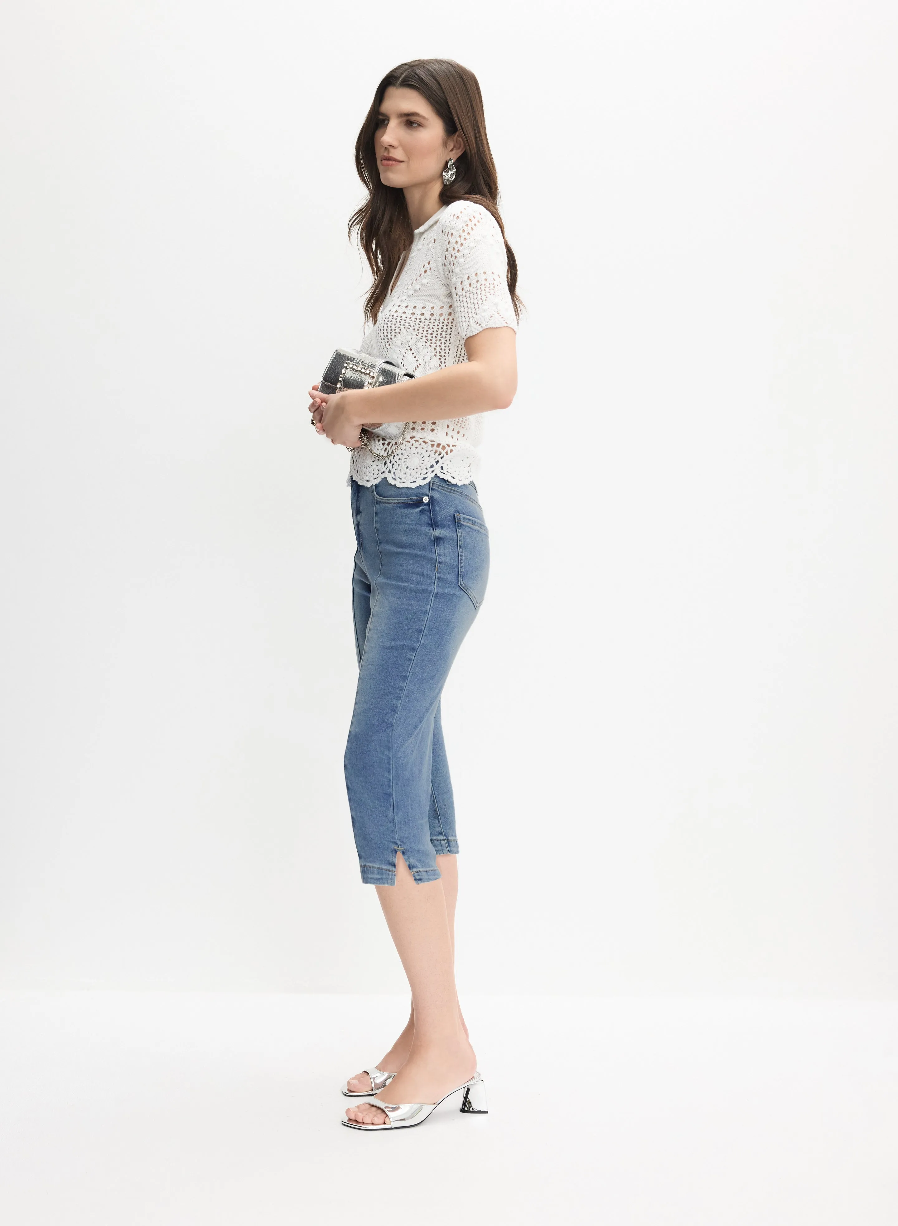 Denim Slim-Leg Capris sold by Melanie Lyne product image thumbnail 2
