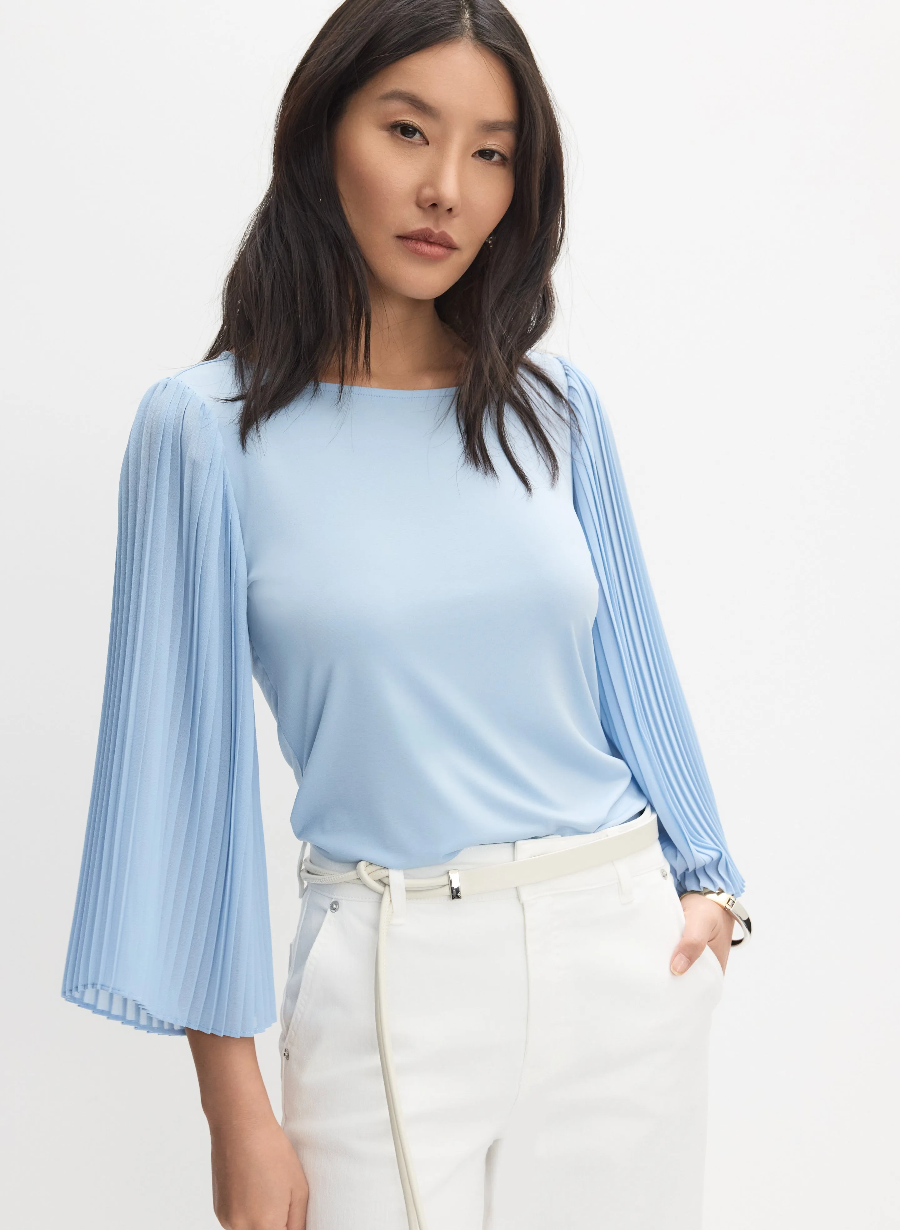 Pleated Flare Sleeve Top sold by Melanie Lyne