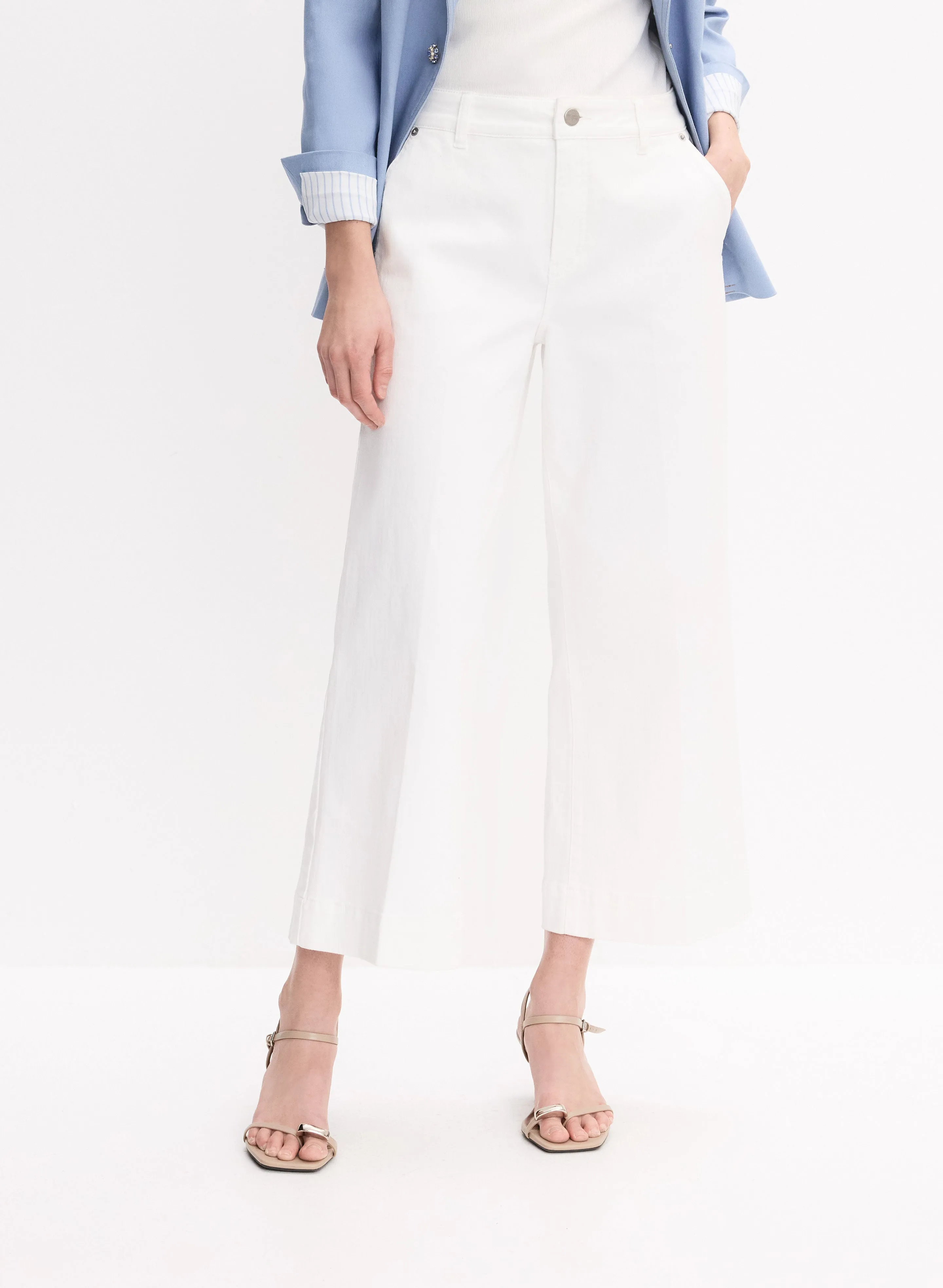 Patch Pocket Wide-Leg Culotte Jeans sold by Melanie Lyne