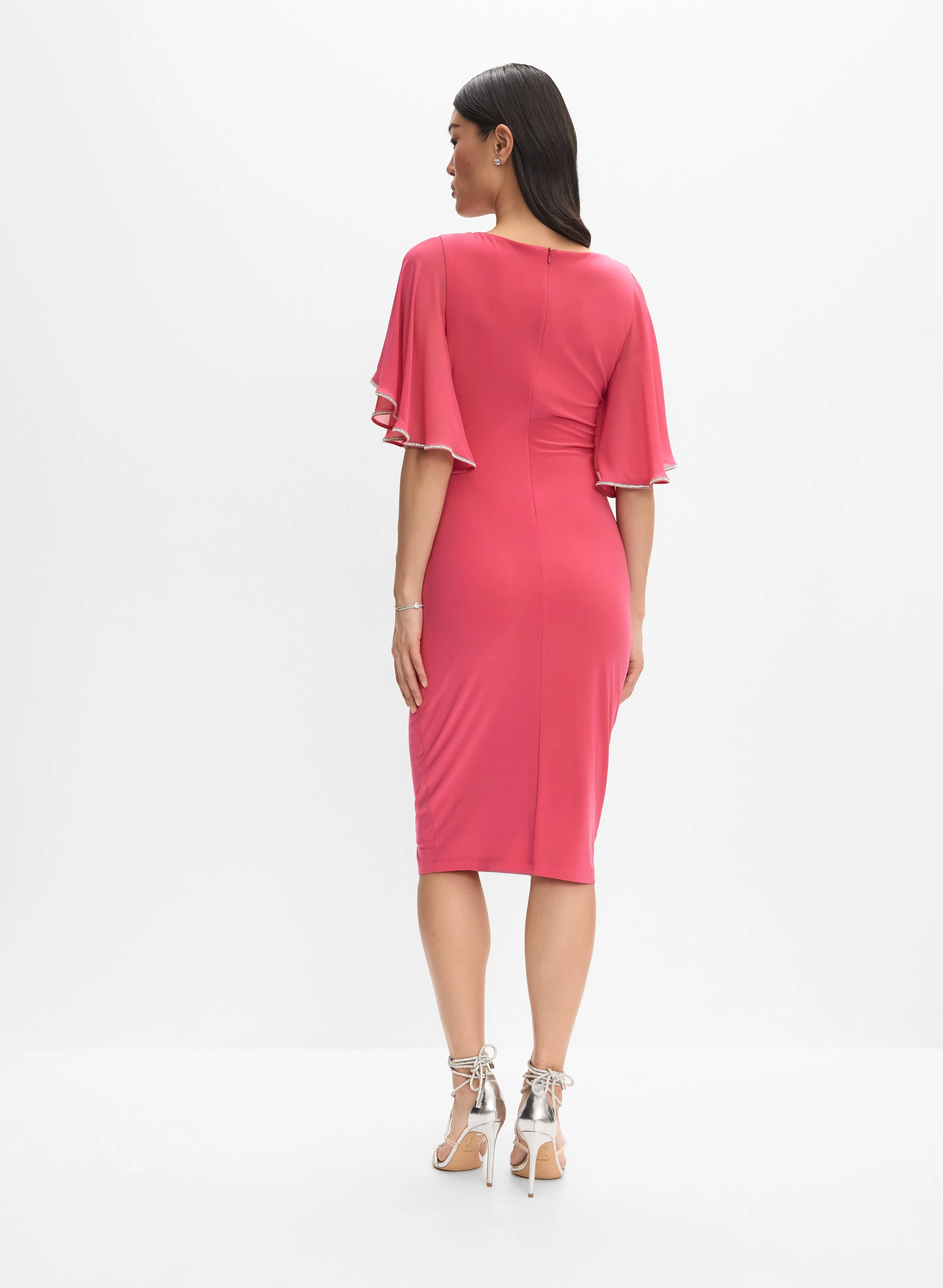Joseph Ribkoff - Ruched Flutter Sleeve Dress sold by Melanie Lyne product image thumbnail 5