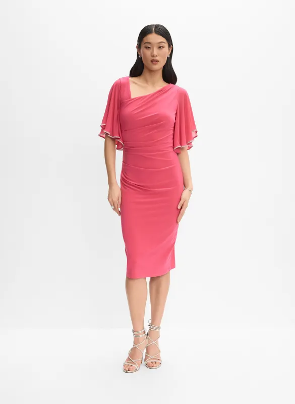 Joseph Ribkoff - Ruched Flutter Sleeve Dress sold by Melanie Lyne
