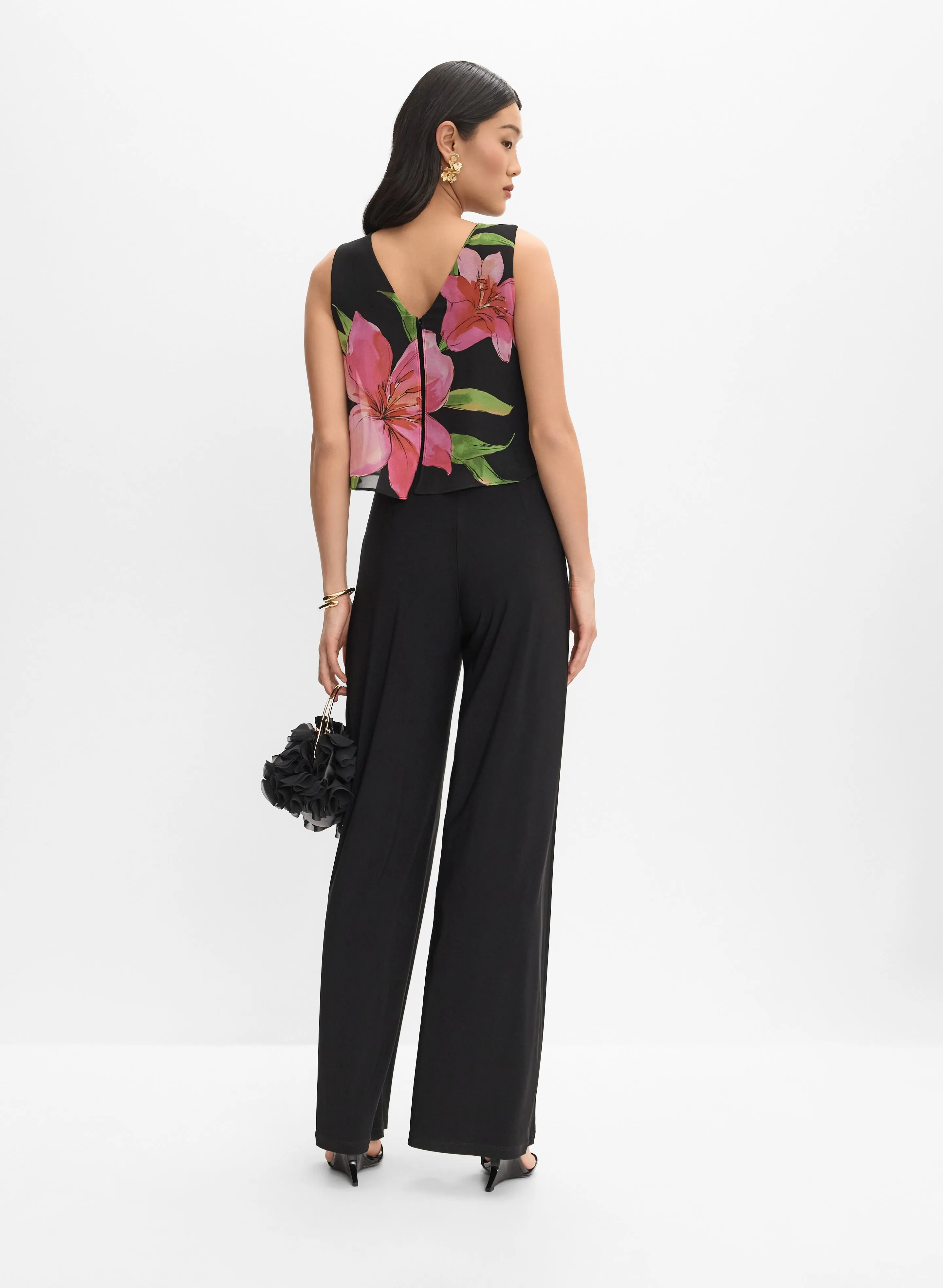 Joseph Ribkoff - Floral Chiffon Overlay Jumpsuit sold by Melanie Lyne product image thumbnail 5