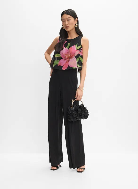 Joseph Ribkoff - Floral Chiffon Overlay Jumpsuit sold by Melanie Lyne