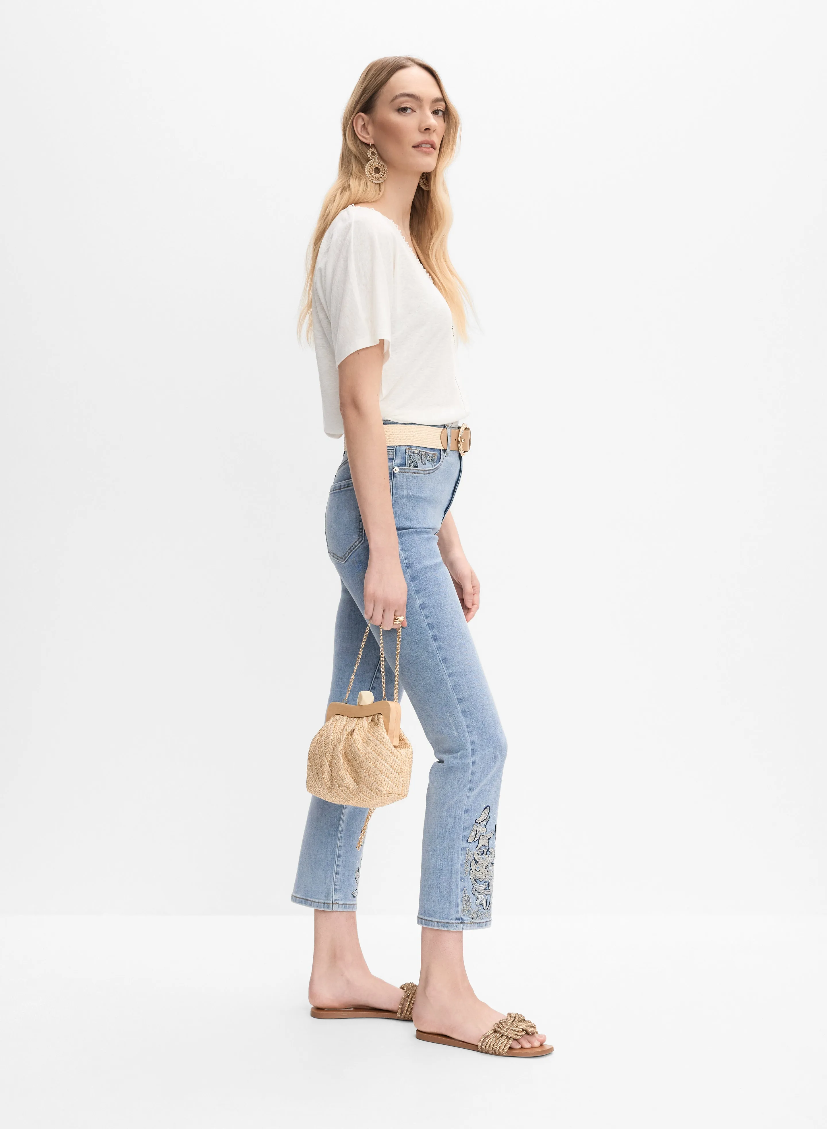 Embroidered Straight-Leg Jeans sold by Melanie Lyne product image thumbnail 2