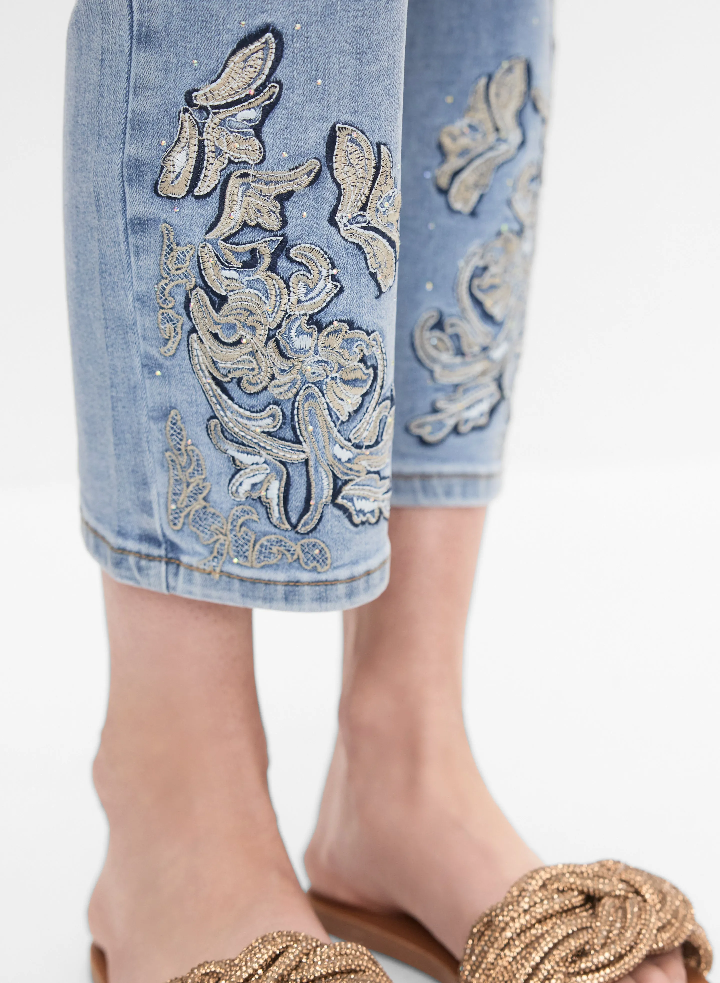 Embroidered Straight-Leg Jeans sold by Melanie Lyne product image thumbnail 5