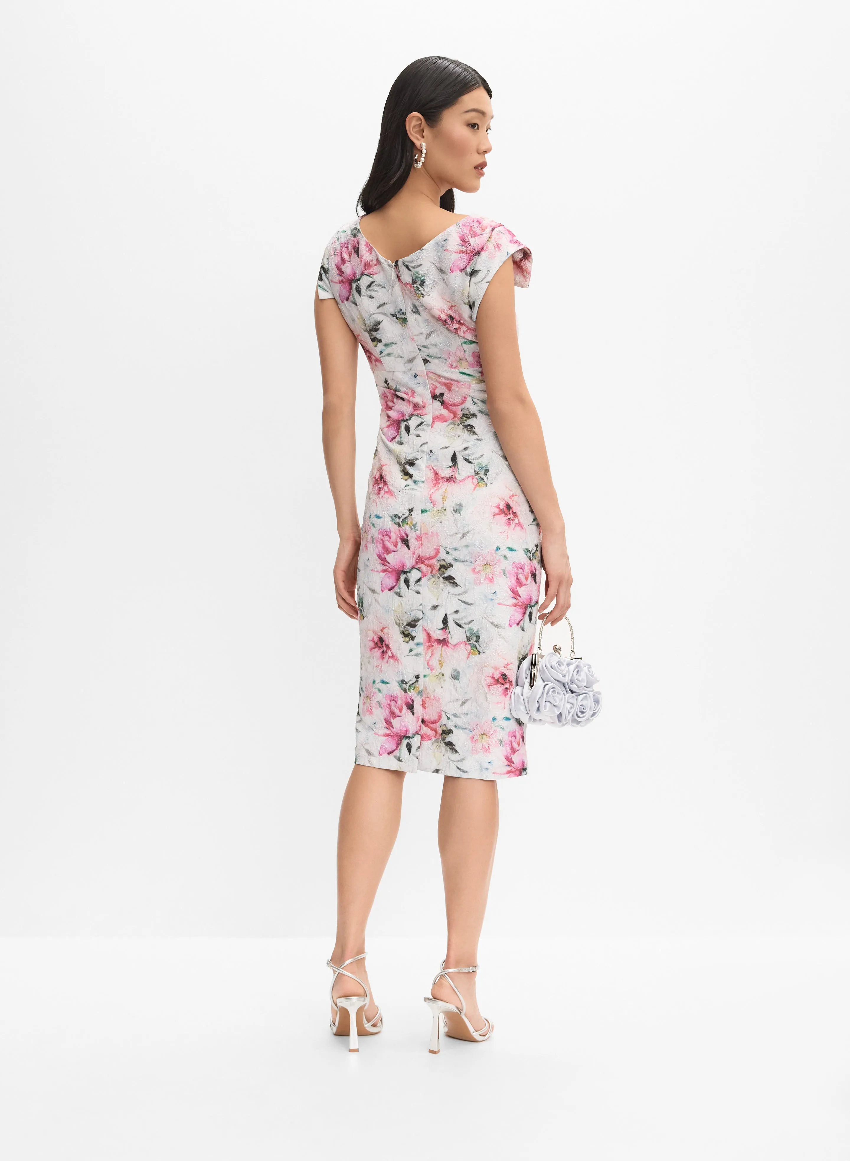 Adrianna Papell - Metallic Floral Print Dress sold by Melanie Lyne product image thumbnail 4