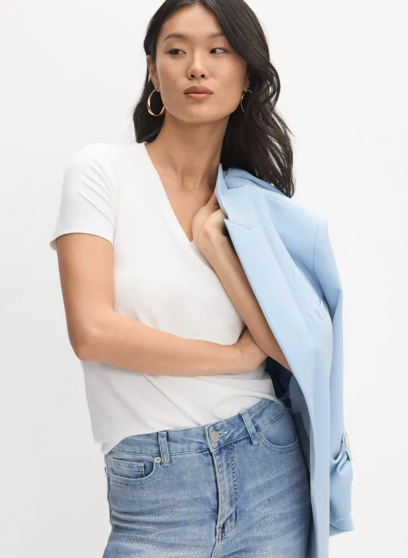 V-Neck Cotton T-Shirt sold by Melanie Lyne