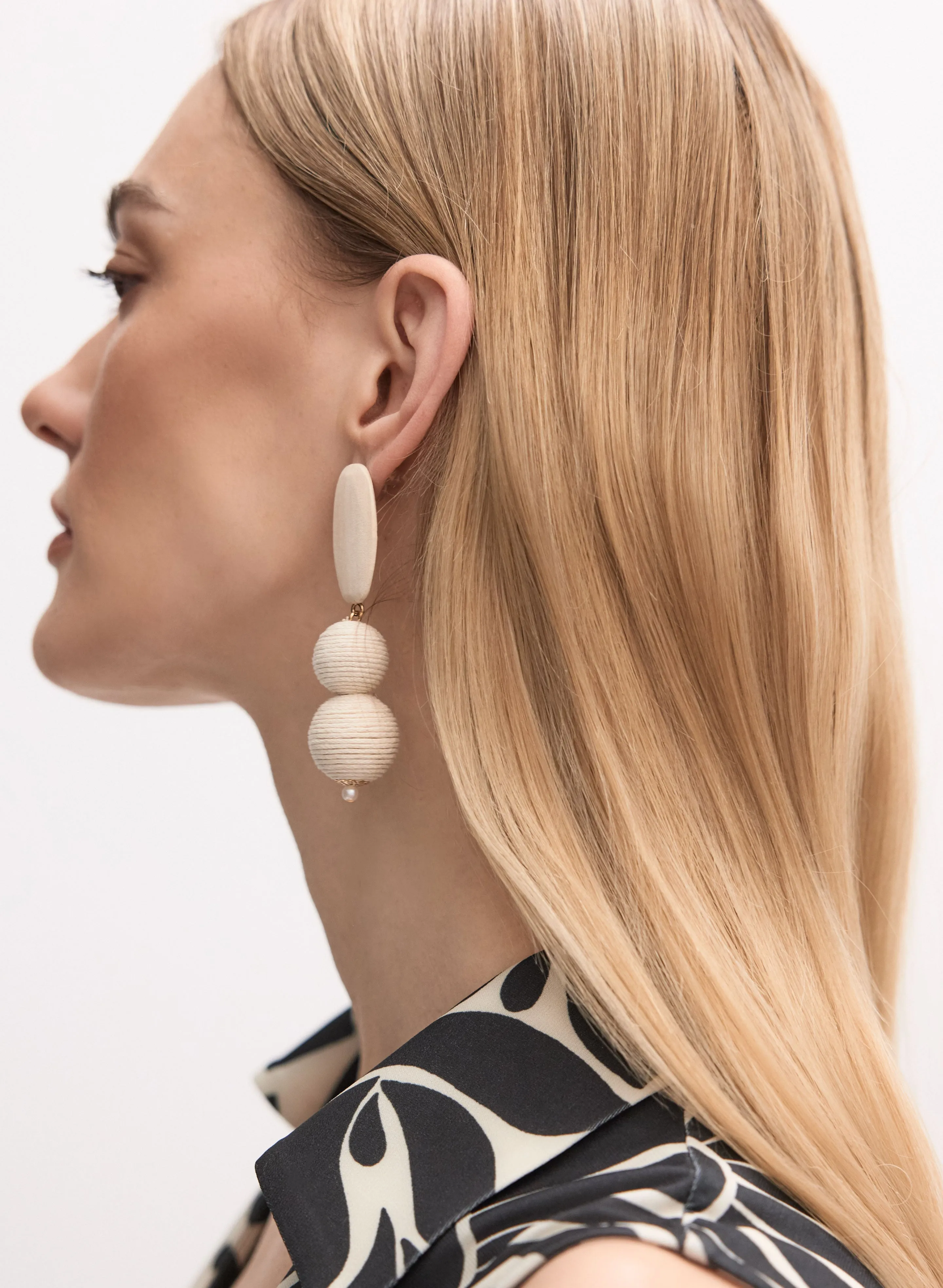 Wood & Cord Tiered Earrings sold by Melanie Lyne product image thumbnail 2