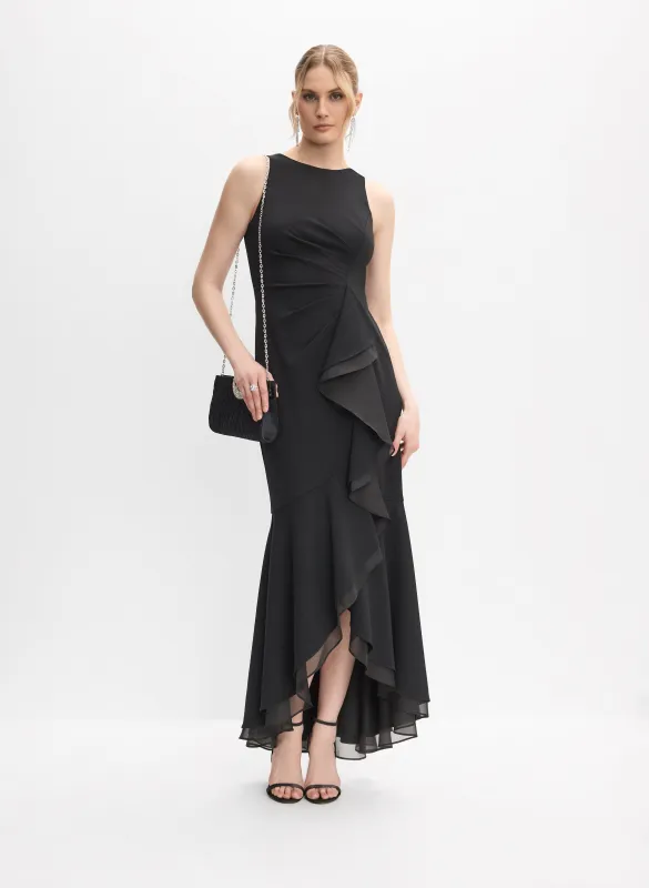 BA Nites - Off-Shoulder Waterfall Ruffle Dress | Parallel