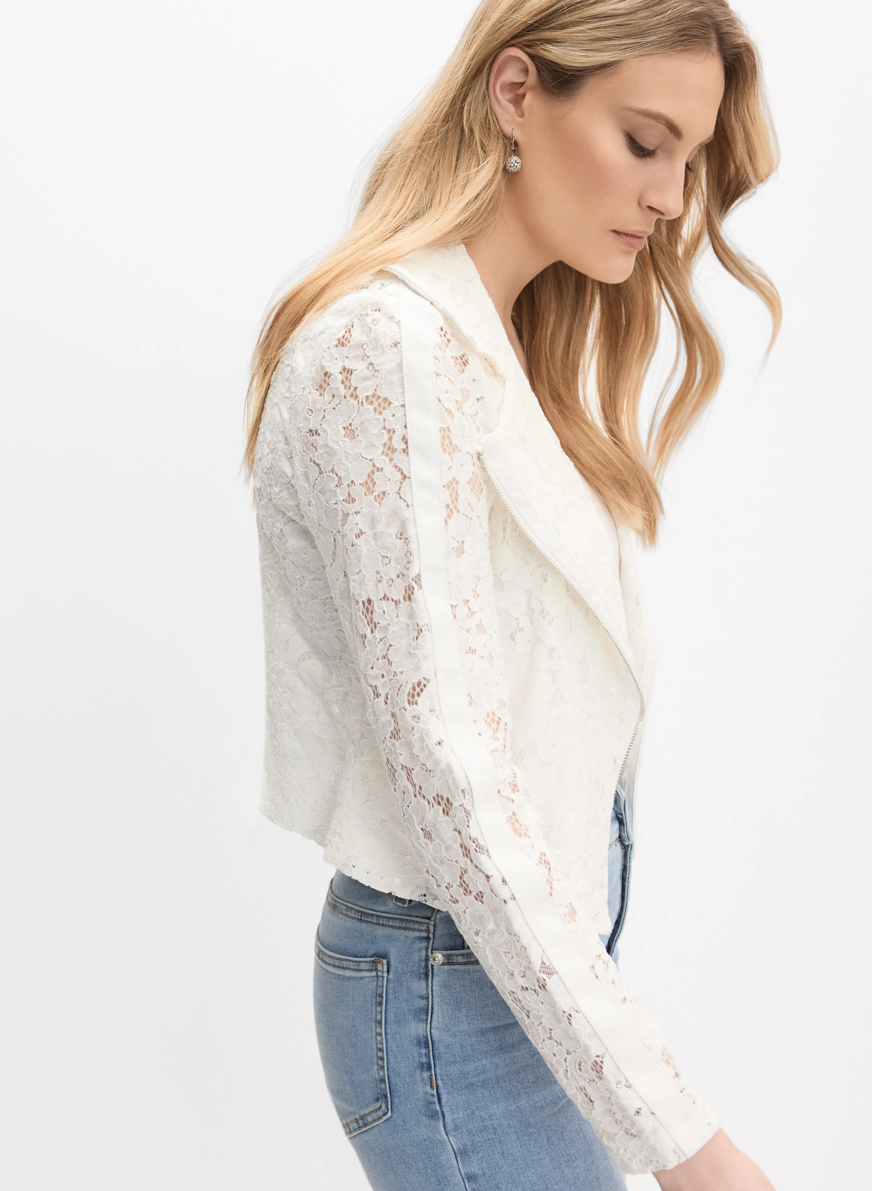 Joseph Ribkoff - Lace Zip-Up Jacket sold by Melanie Lyne product image thumbnail 5