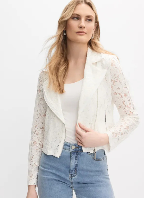 Joseph Ribkoff - Lace Zip-Up Jacket sold by Melanie Lyne