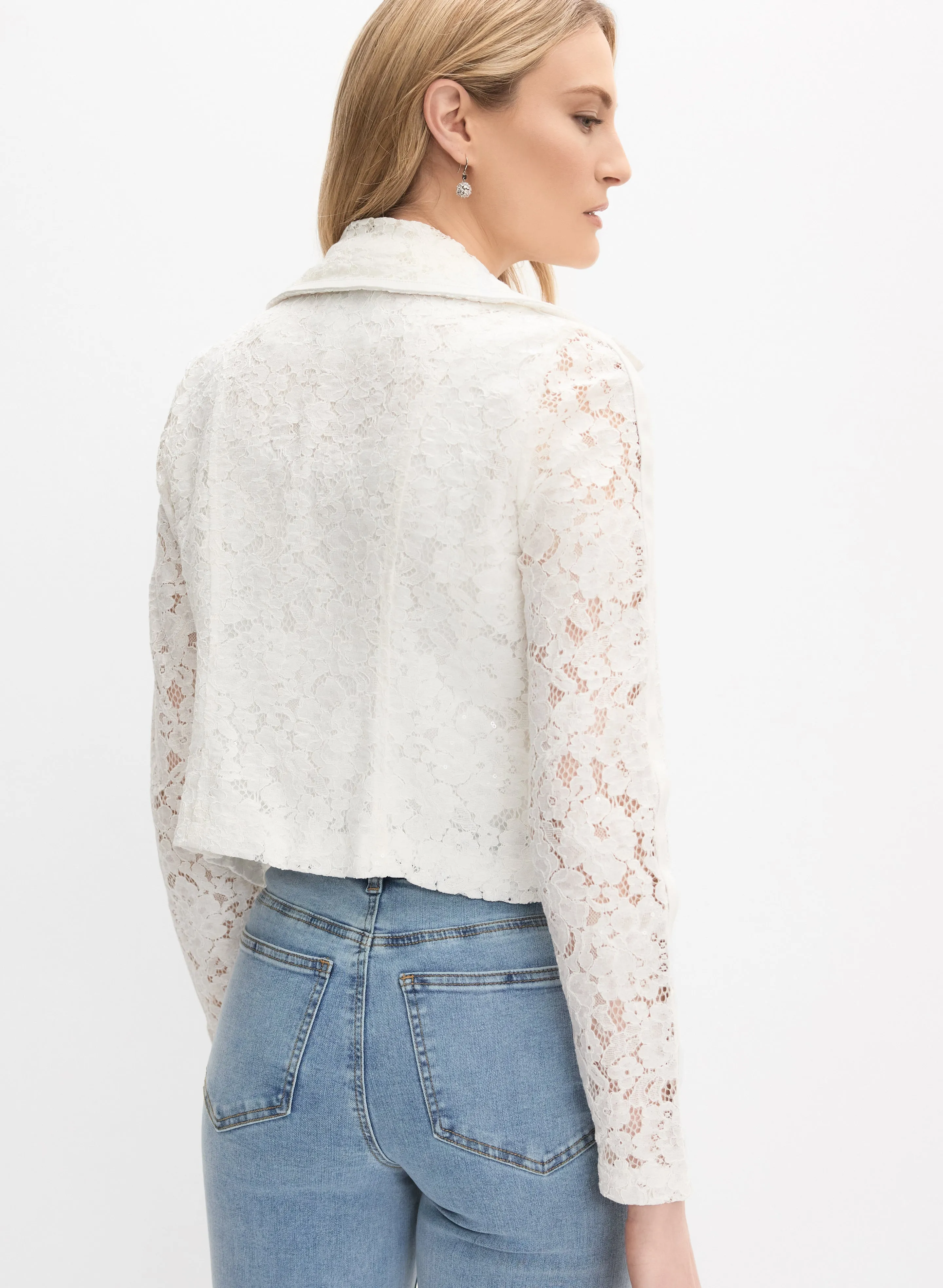 Joseph Ribkoff - Lace Zip-Up Jacket sold by Melanie Lyne product image thumbnail 4